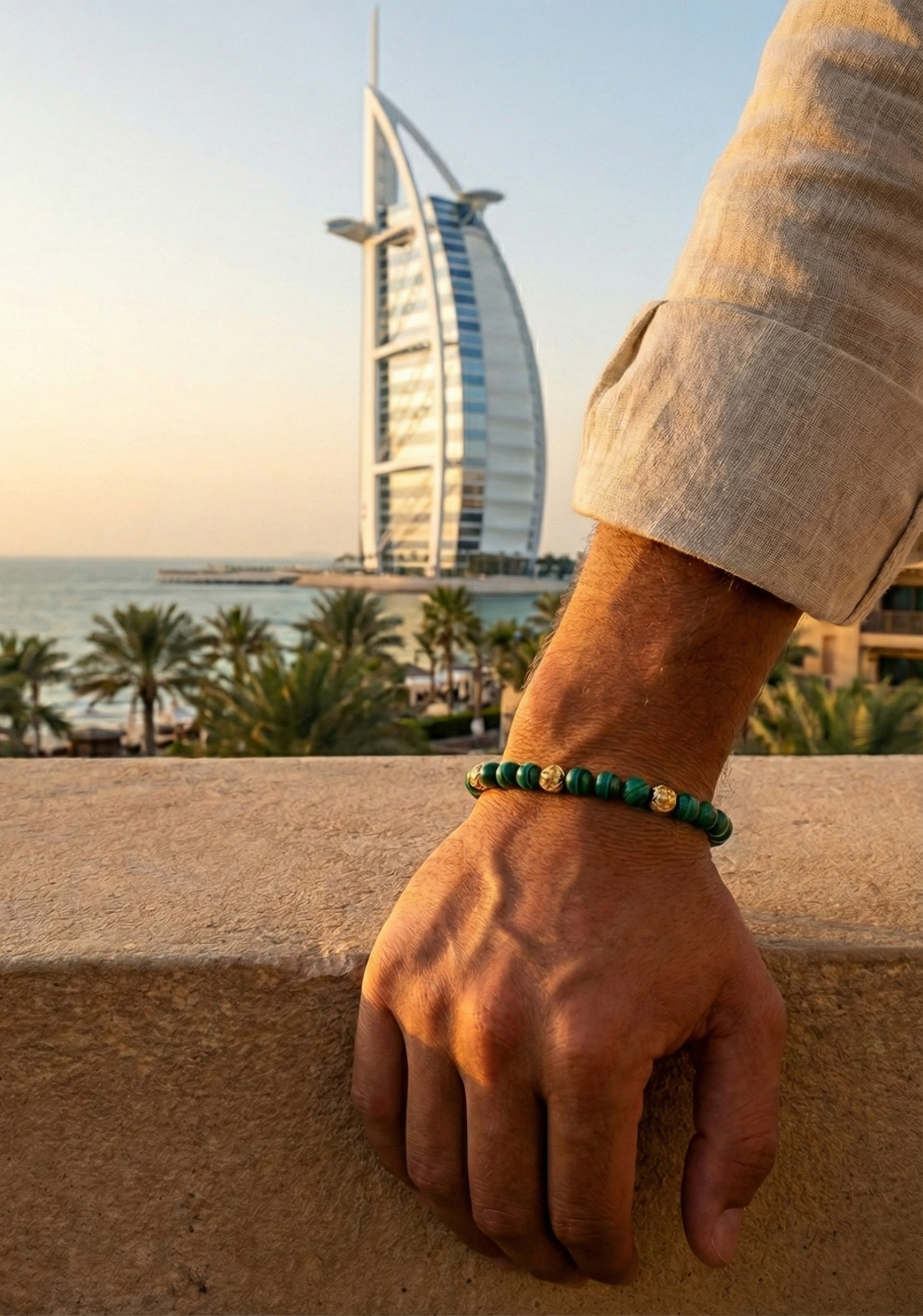 Exclusive 18K Gold Nialaya bracelet with Malachite