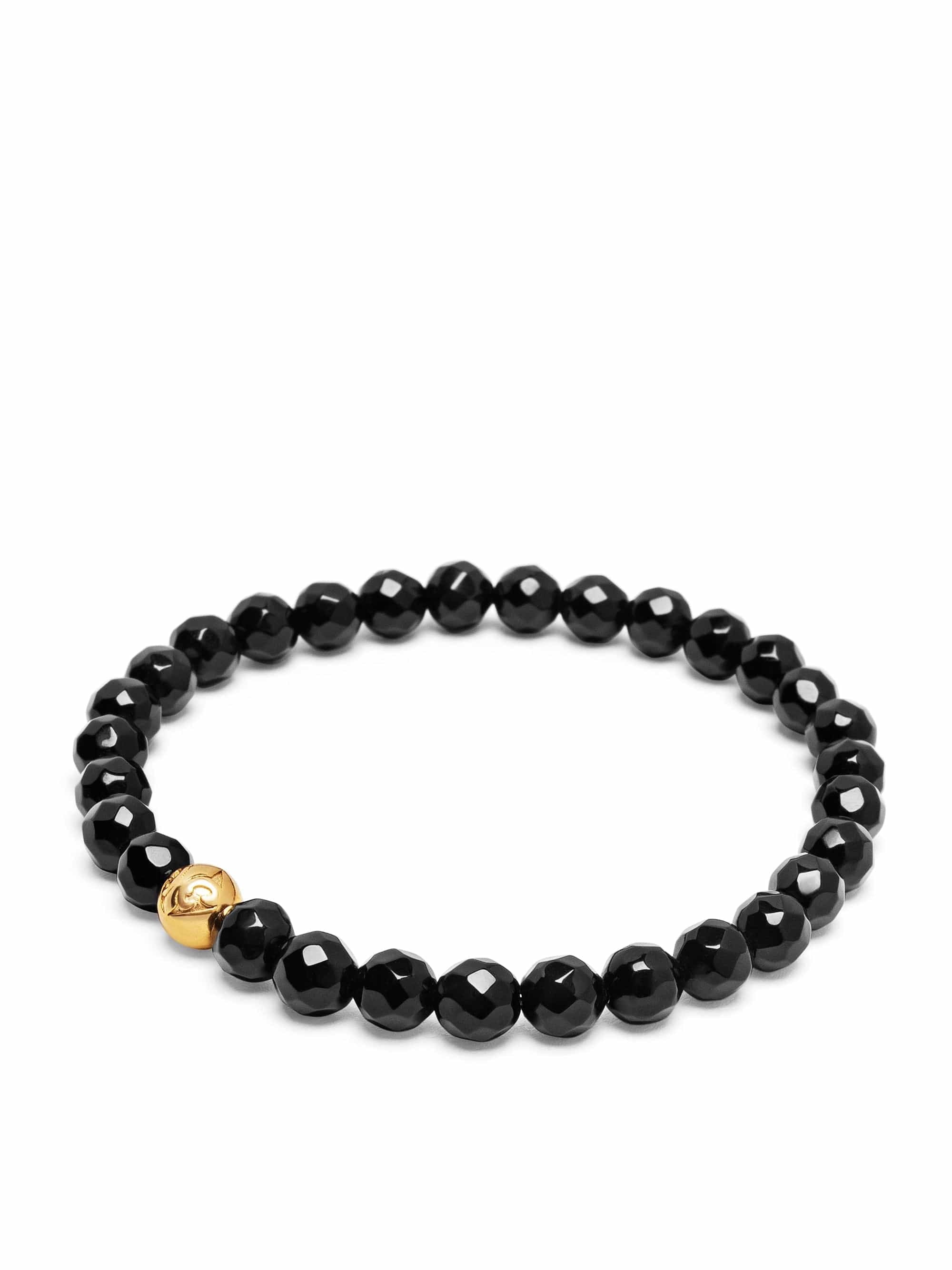 Men'S Wristband With Agate And Gold