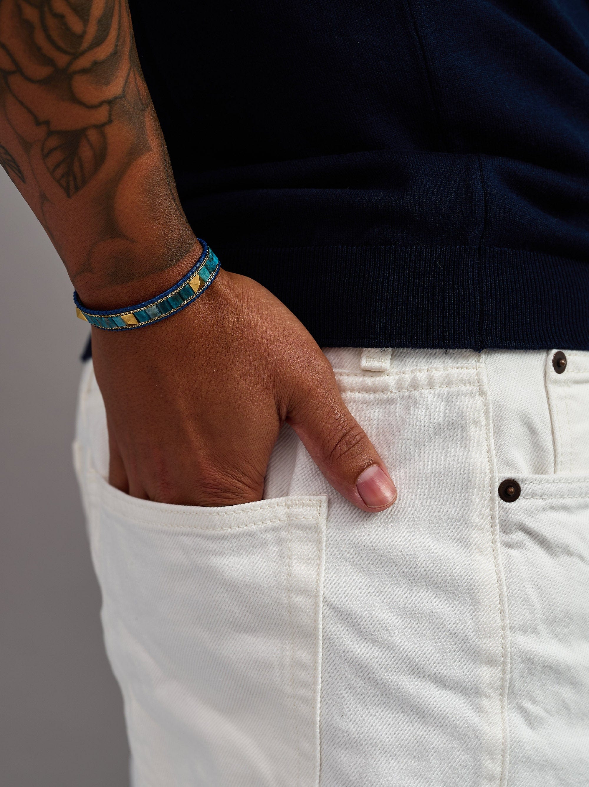 Blue Apatite Stud Bracelet