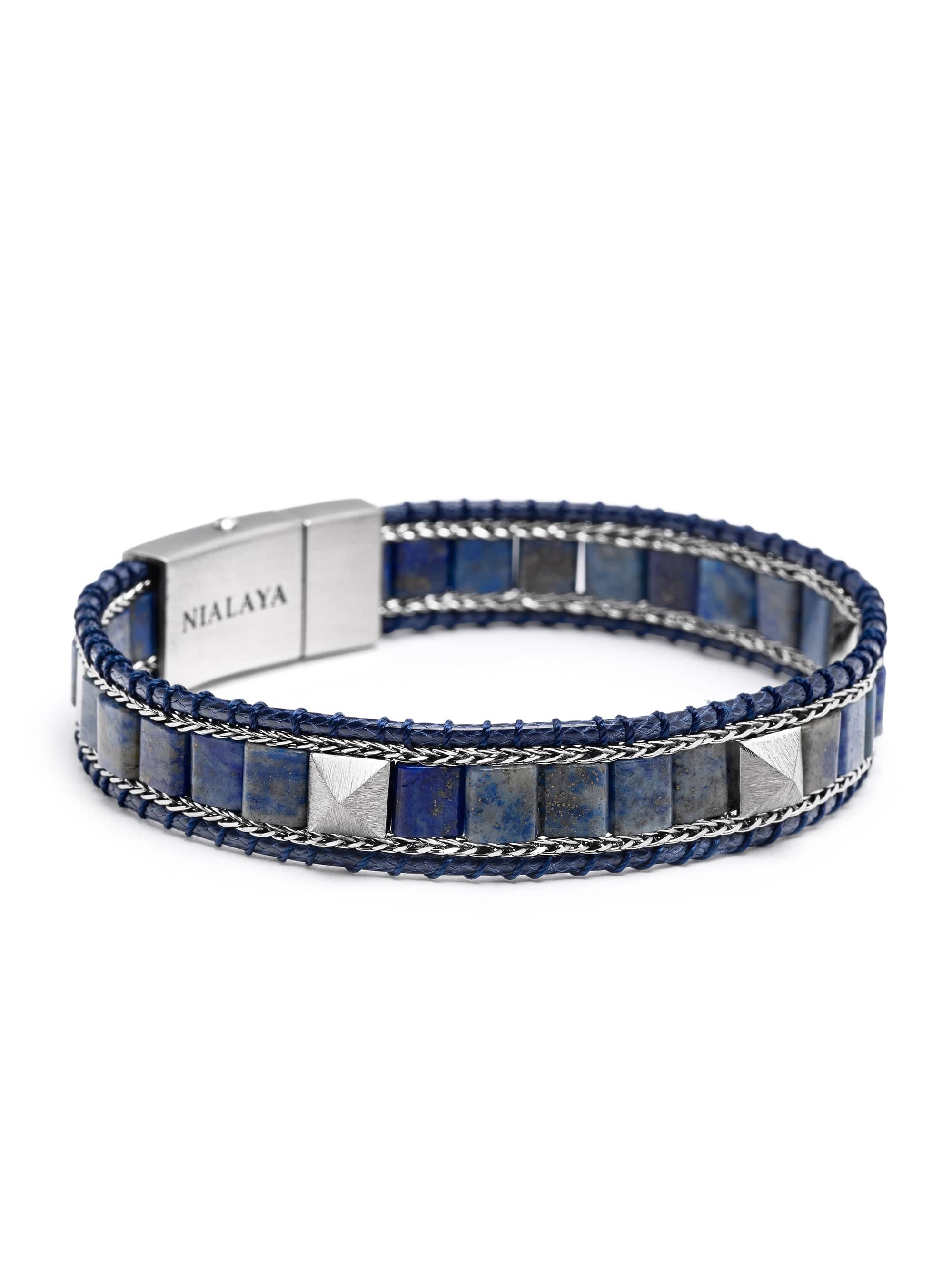 Blue Lapis Stud Bracelet