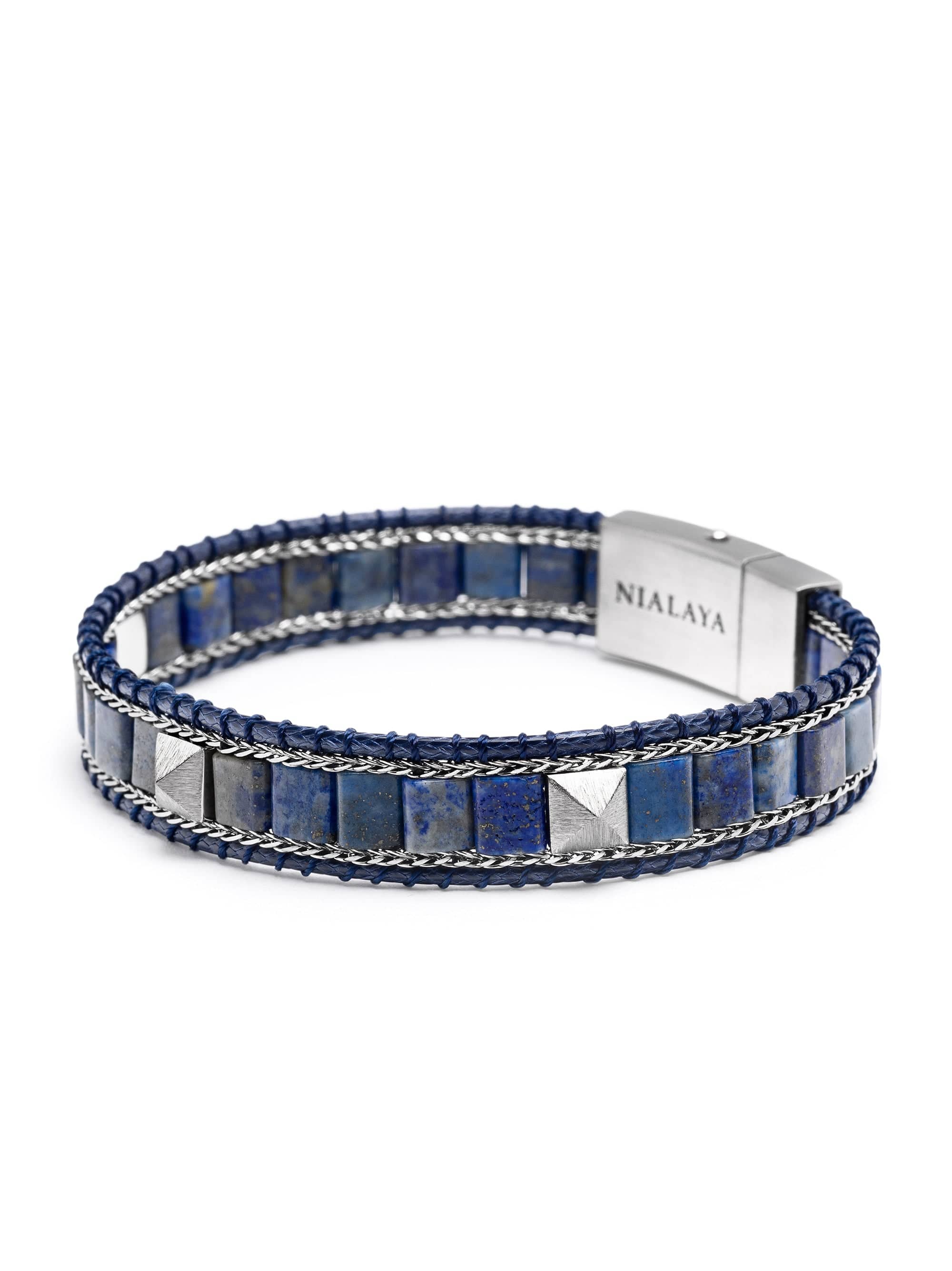 Blue Lapis Stud Bracelet