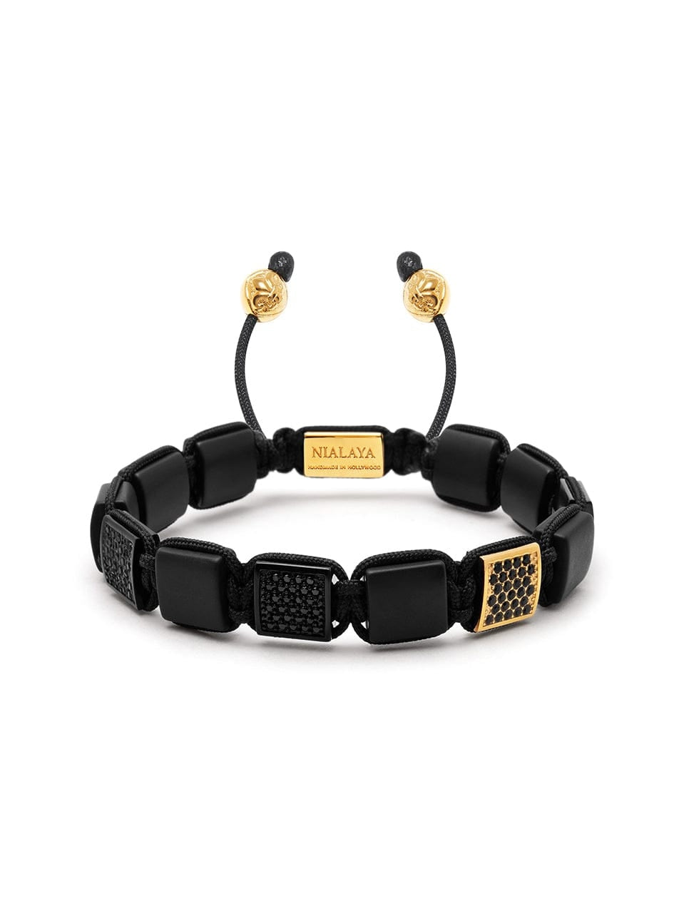 The Cz Flatbead Collection with Black Onyx and Black CZ