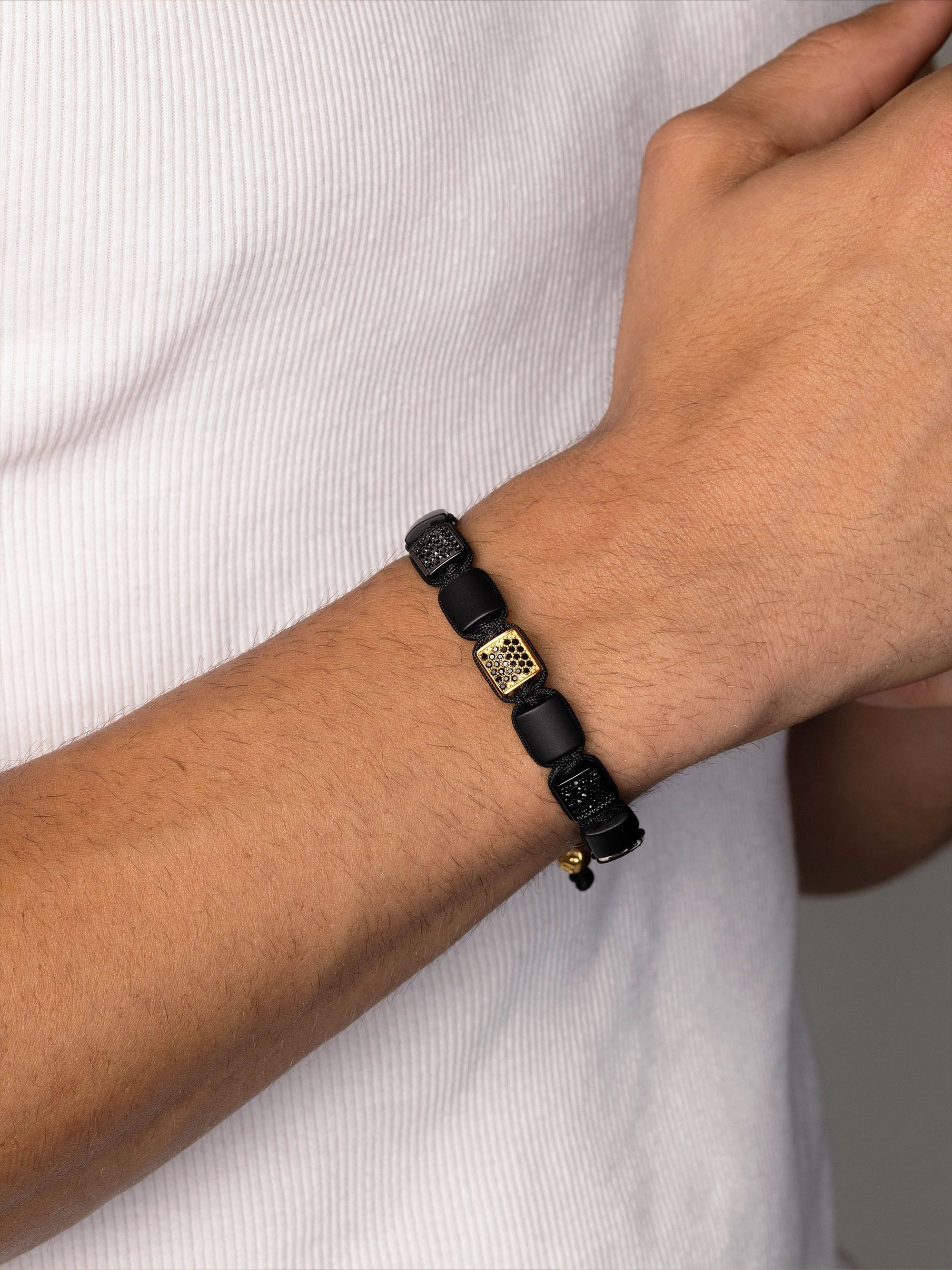 The Cz Flatbead Collection with Black Onyx and Black CZ