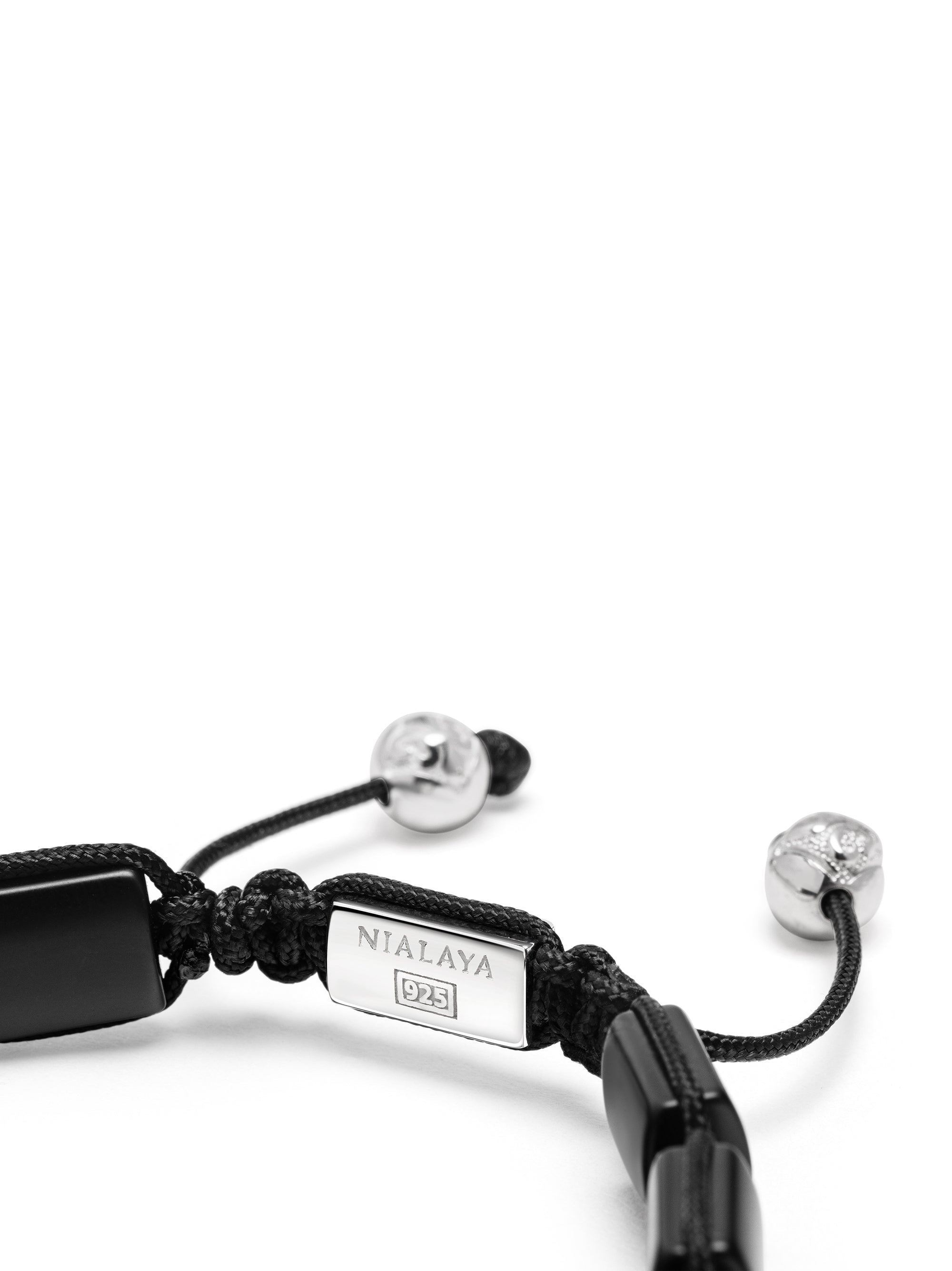 Men'S Matte Onyx Flatbead Bracelet In Black And Sterling Silver