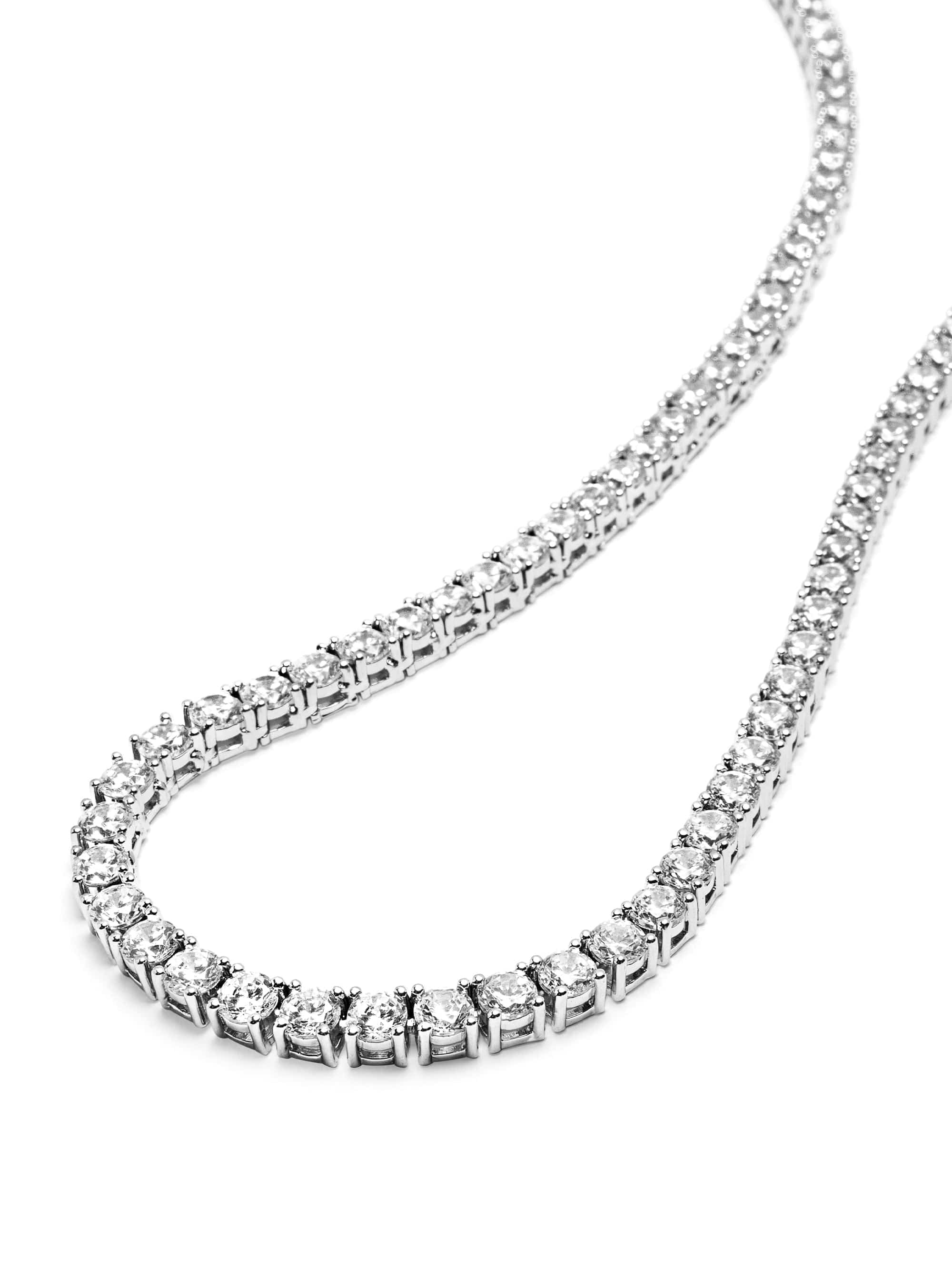 Tennis Necklace in Silver