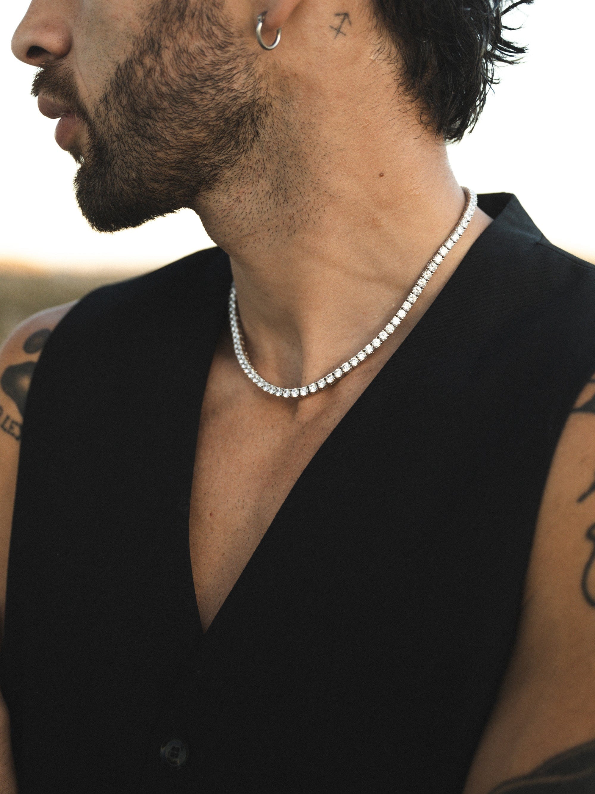 Tennis Necklace in Silver