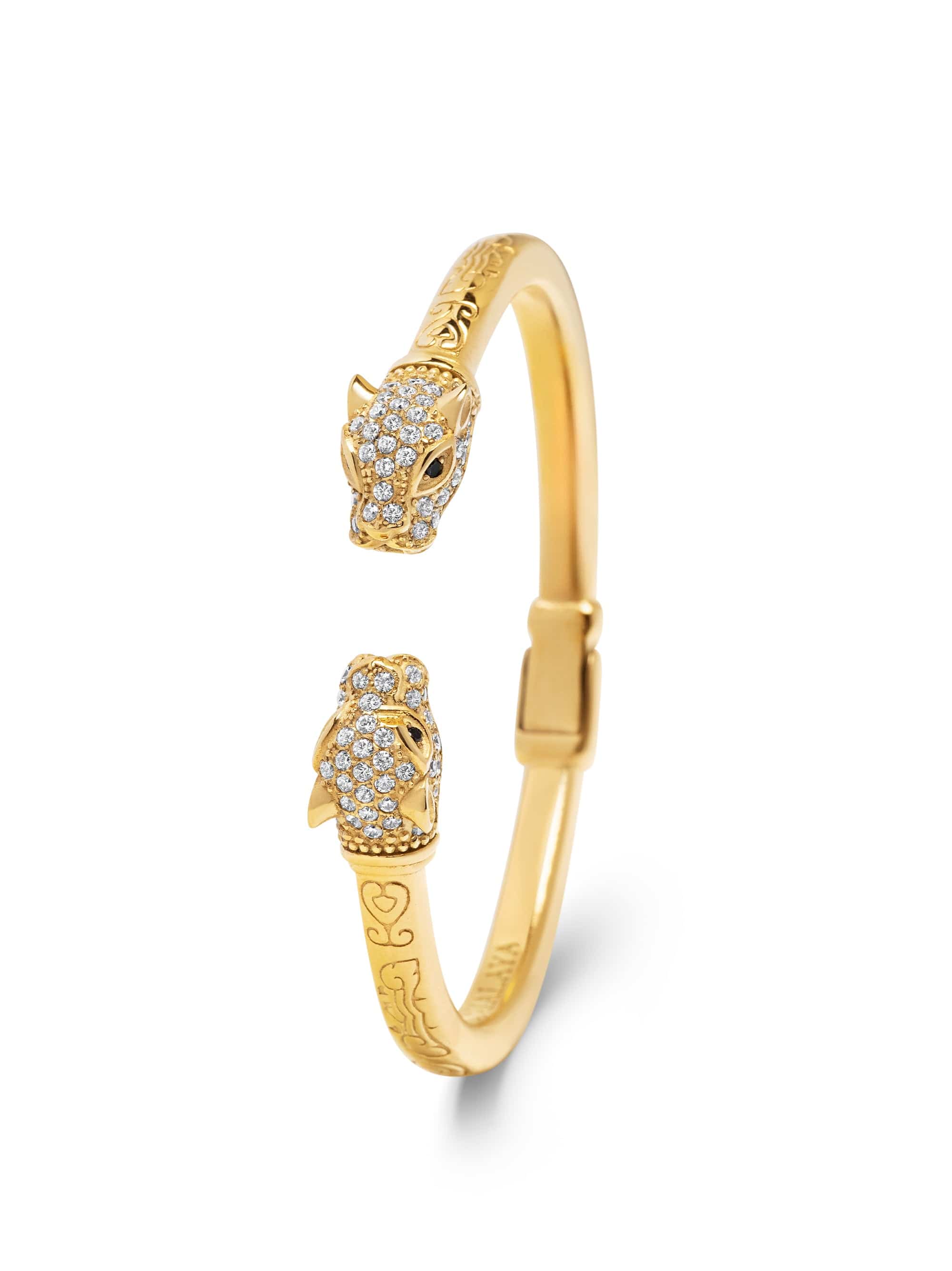 Women's CZ Panther Bangle in Gold