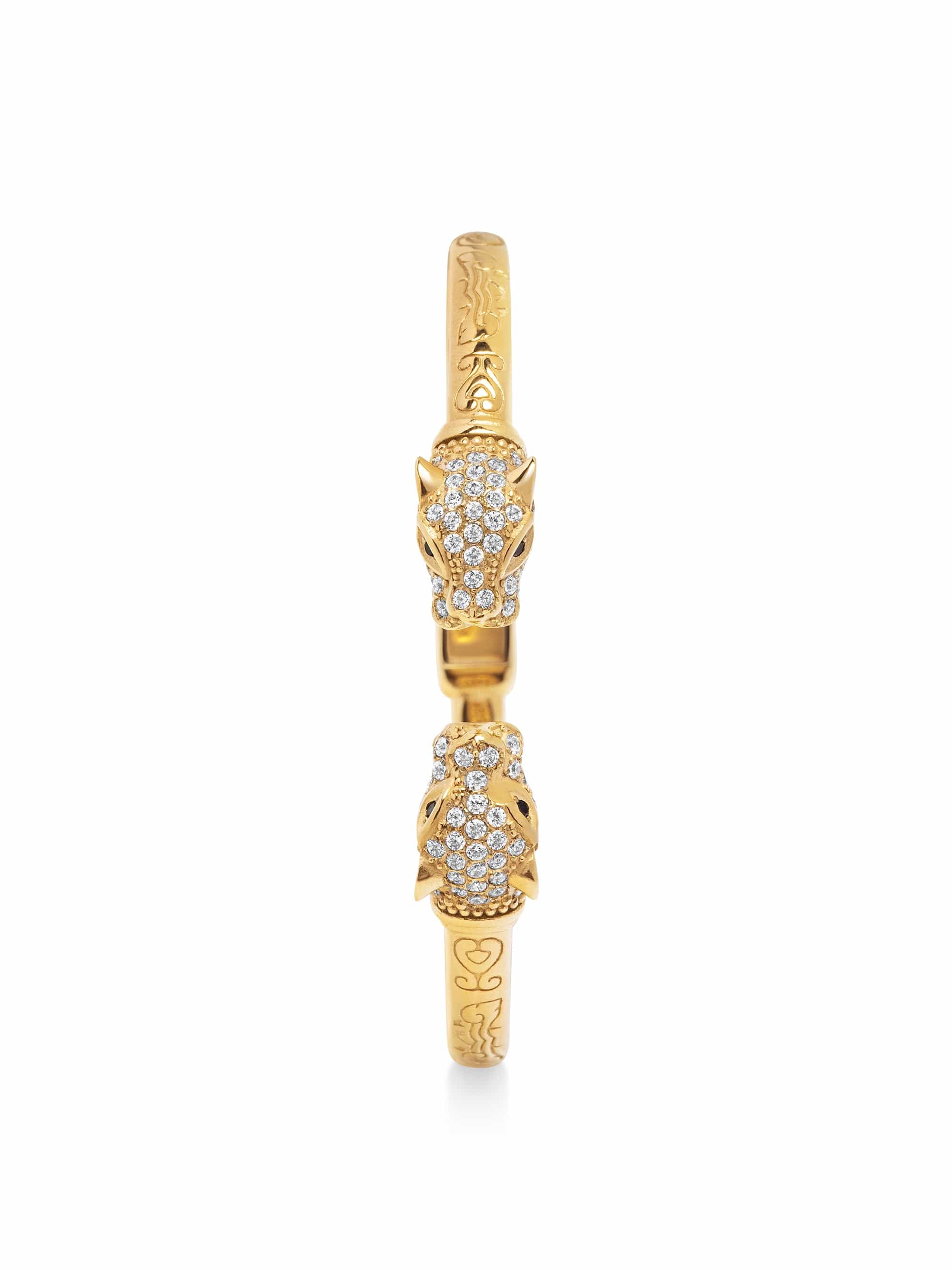 Women's CZ Panther Bangle in Gold