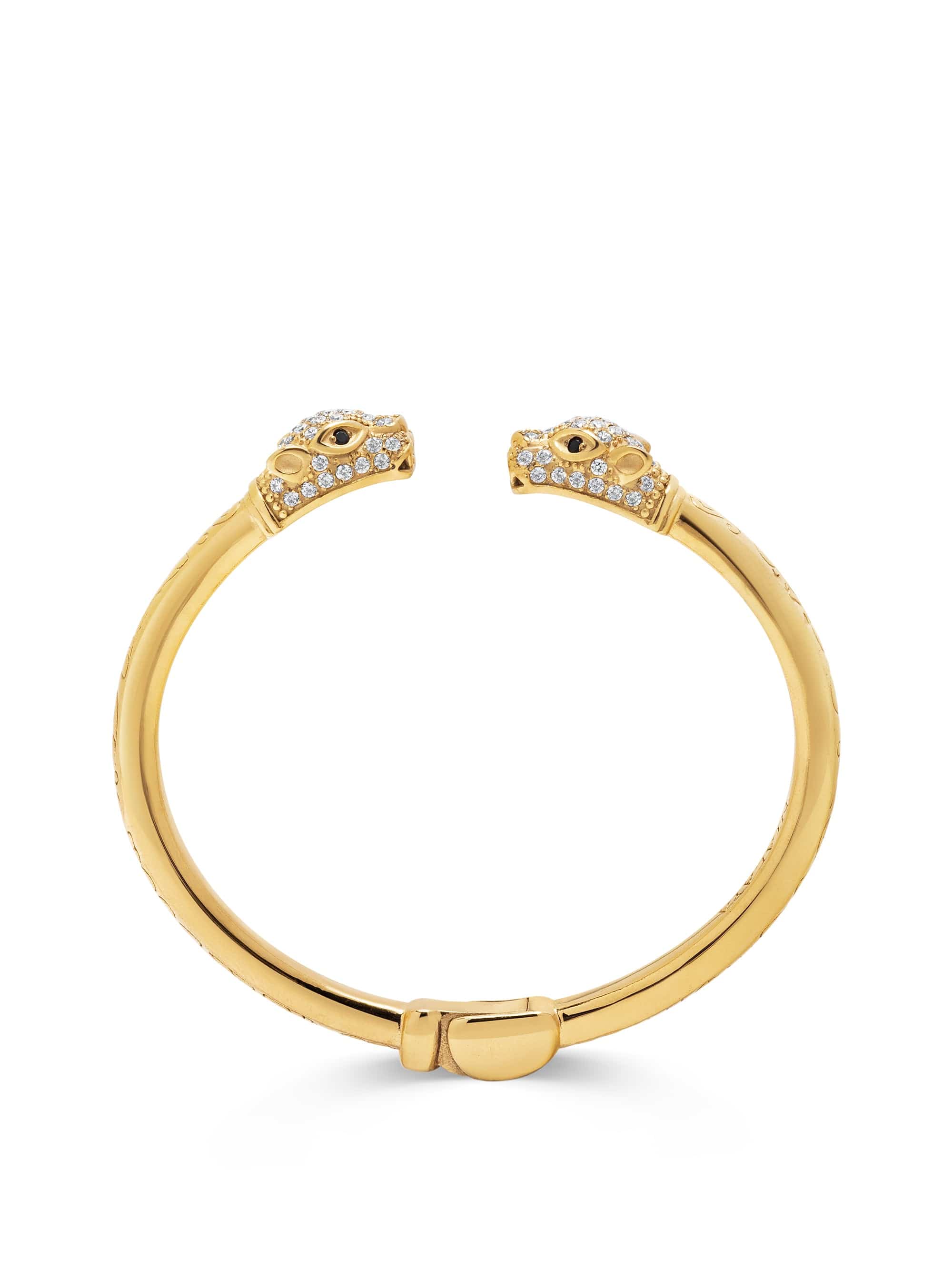 Women's CZ Panther Bangle in Gold