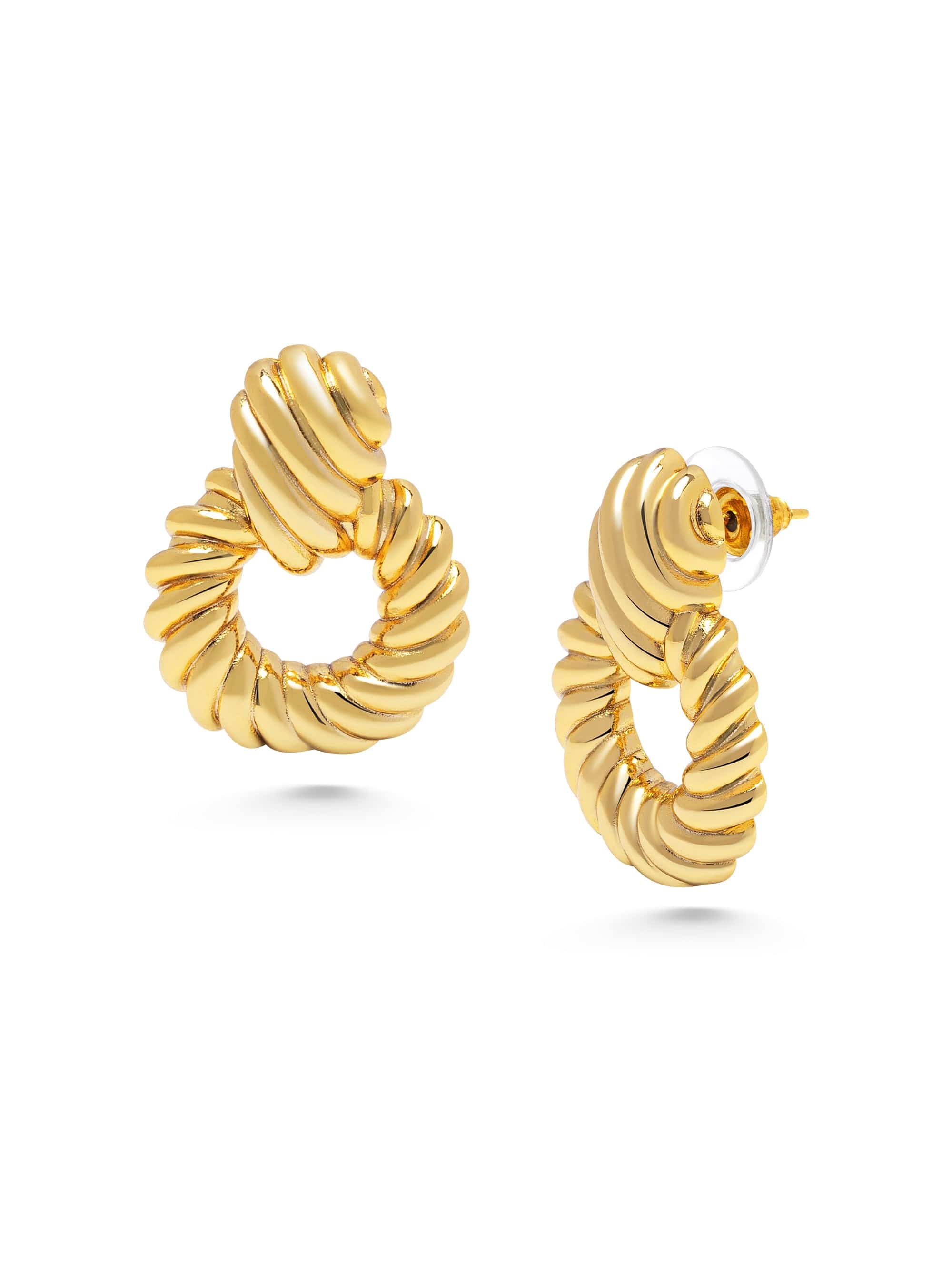 Twisted Rope Earrings in Gold