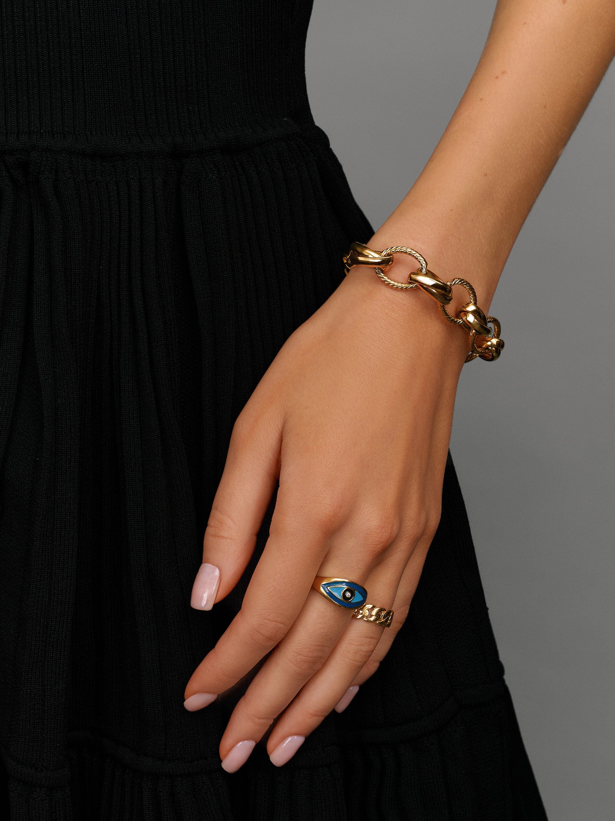 Gold Mixed Link Bracelet