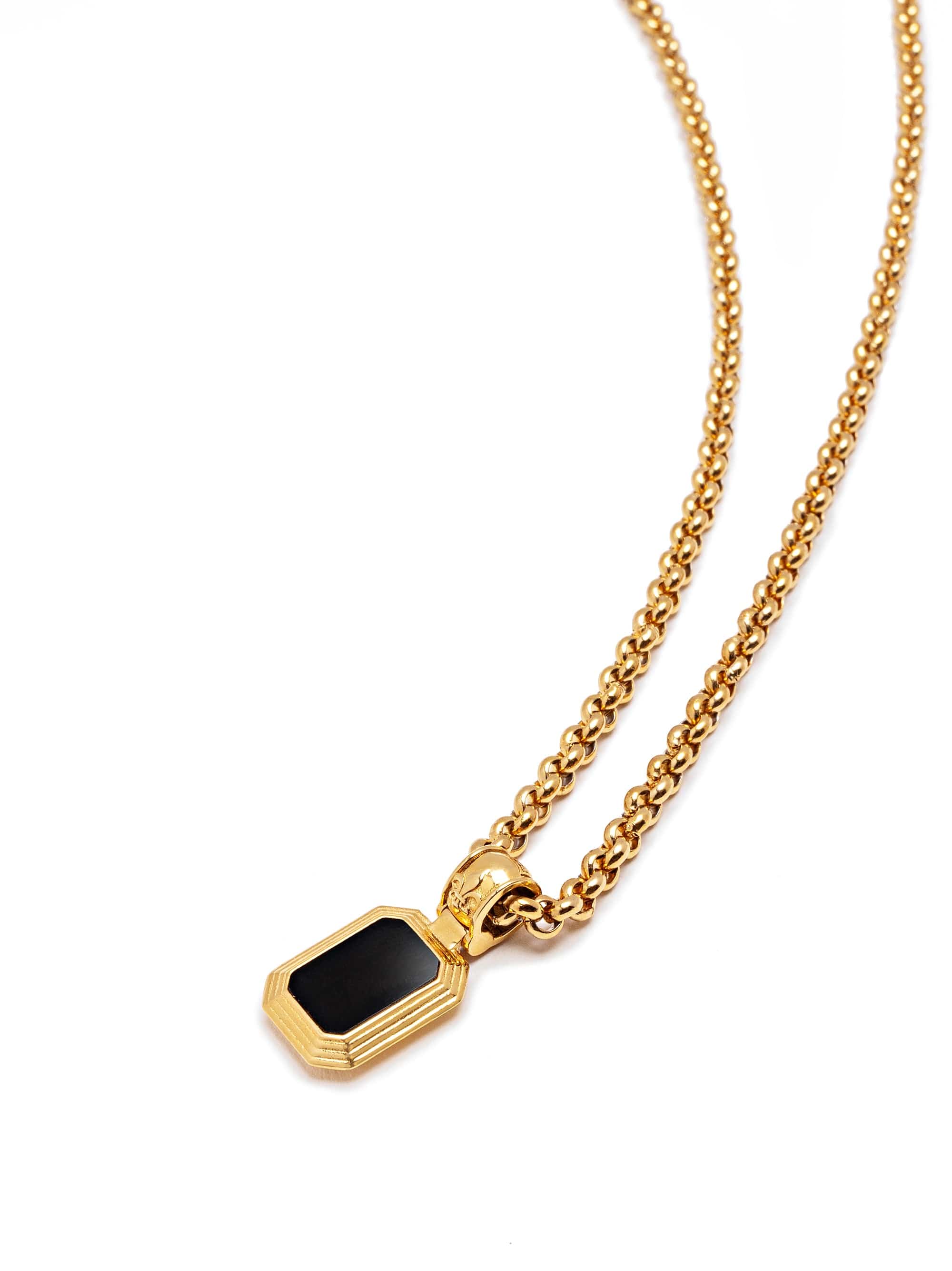 Men'S Sterling Silver Necklace With Two In One Malachite & Black Onyx Pendant