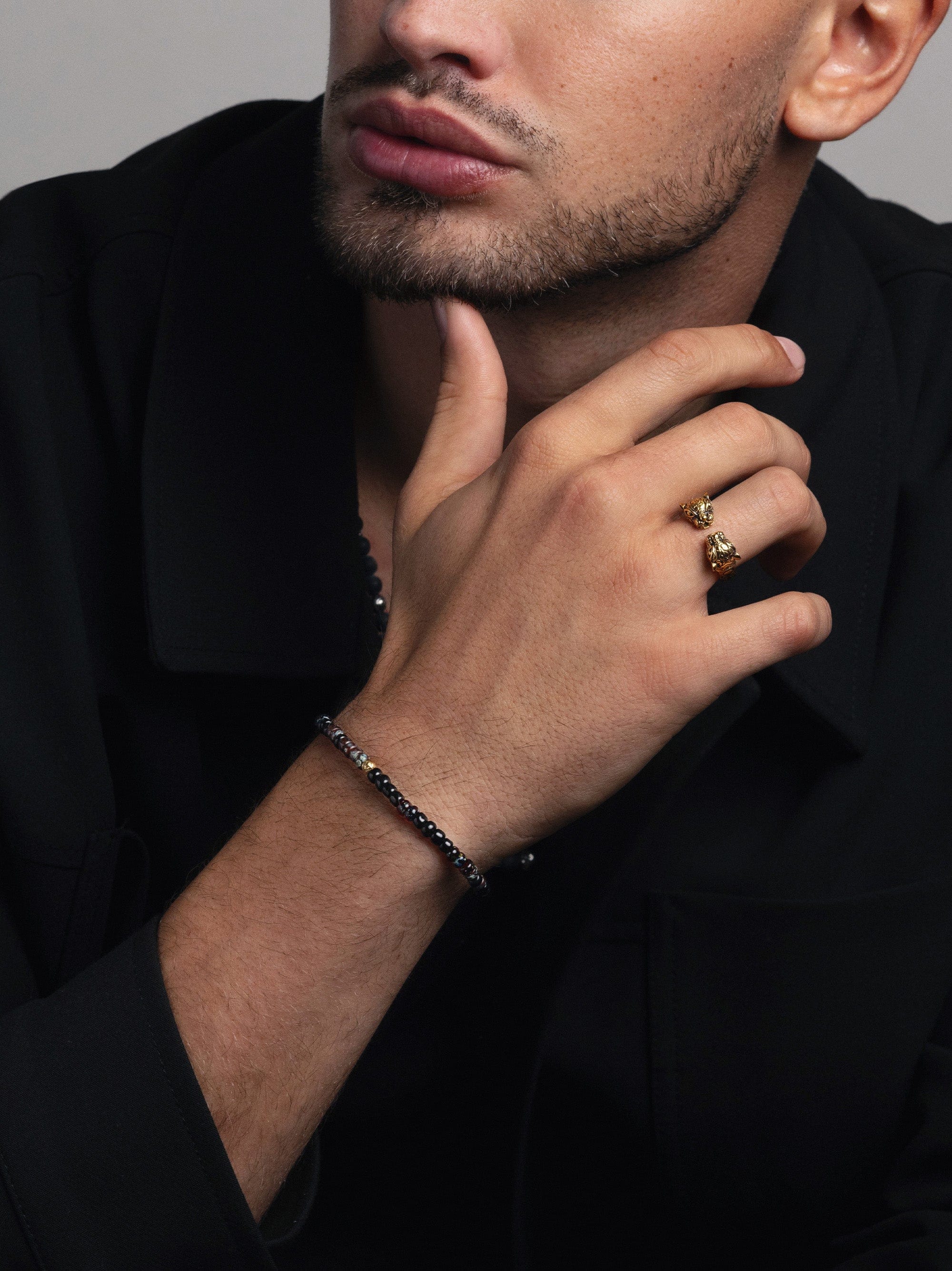 Men'S Gold Panther Ring