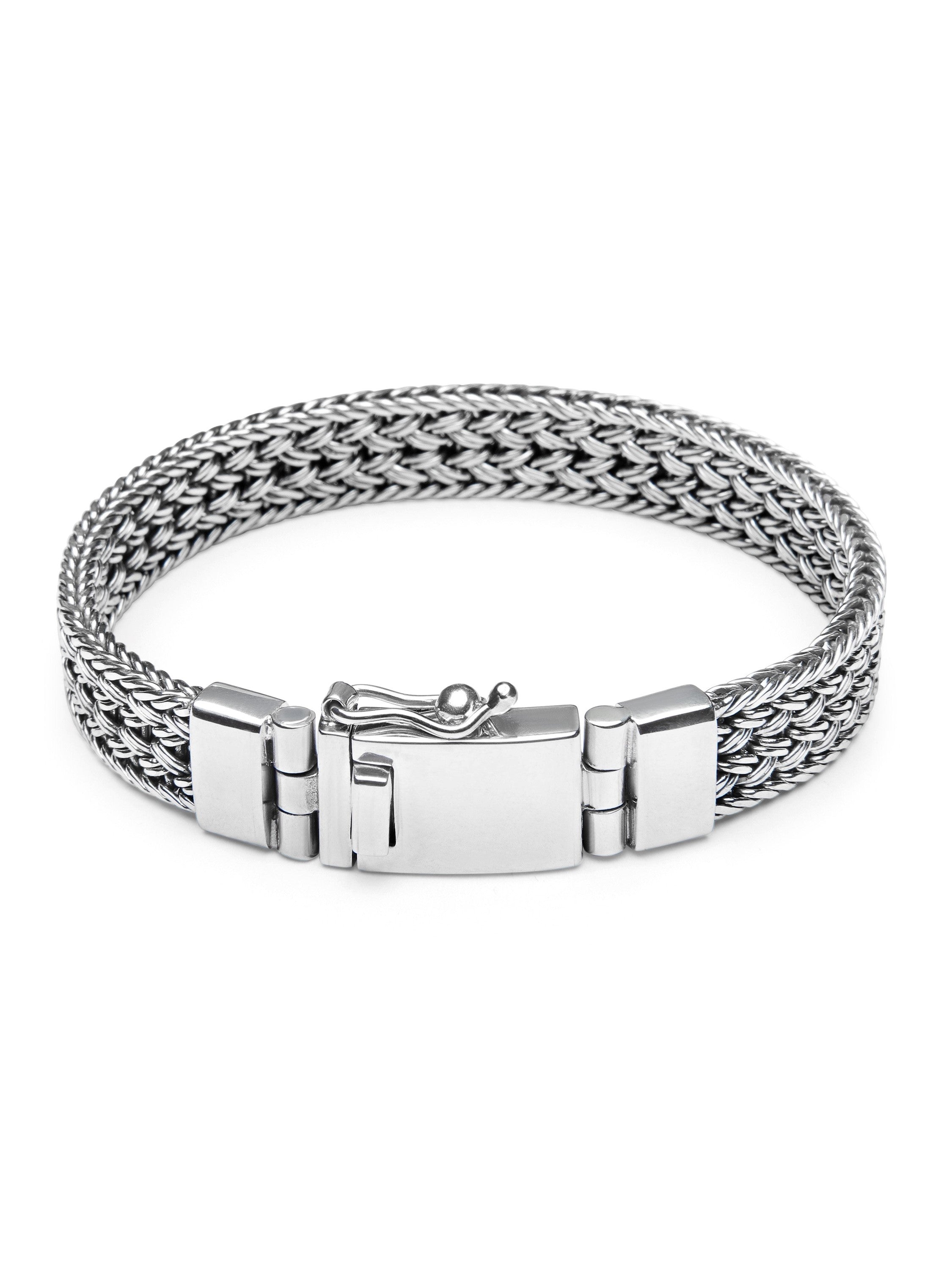 Men's Silver Braided Chain Bracelet