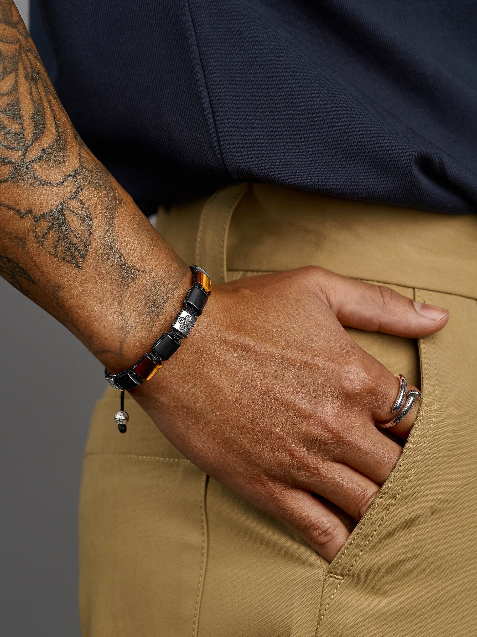 Tiger Eye Dorje Flatbead Bracelet