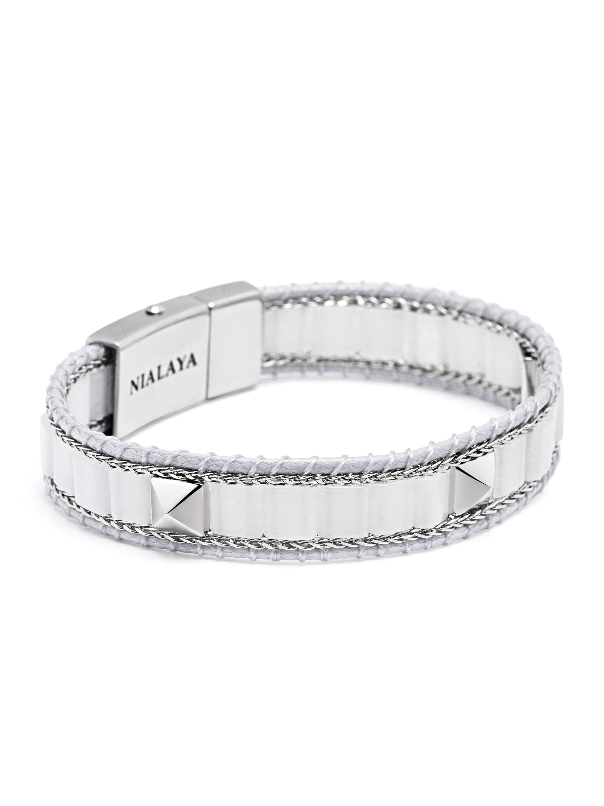 White Jade Stud Bracelet