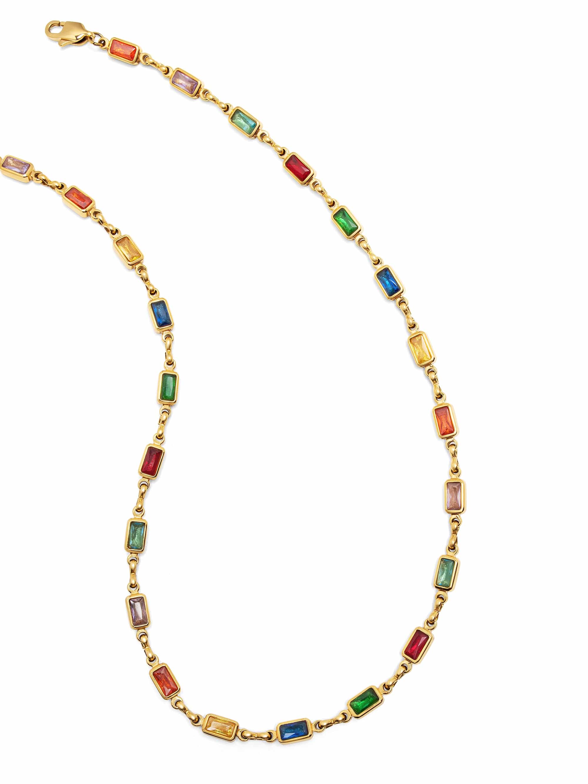 Women'S Rectangle Tennis Necklace