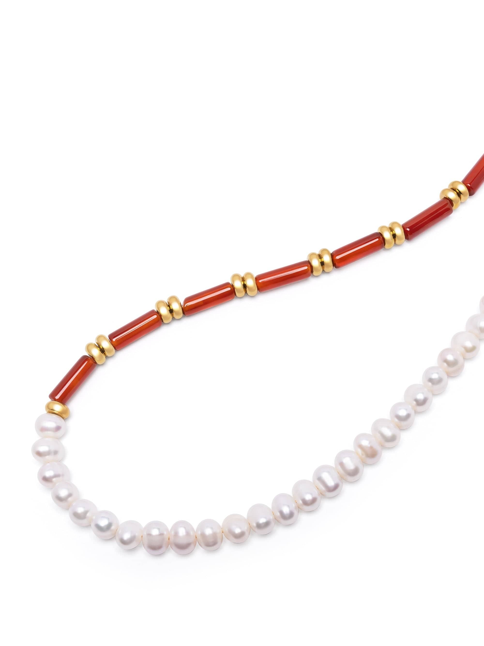 Pearl Choker With Red Agate