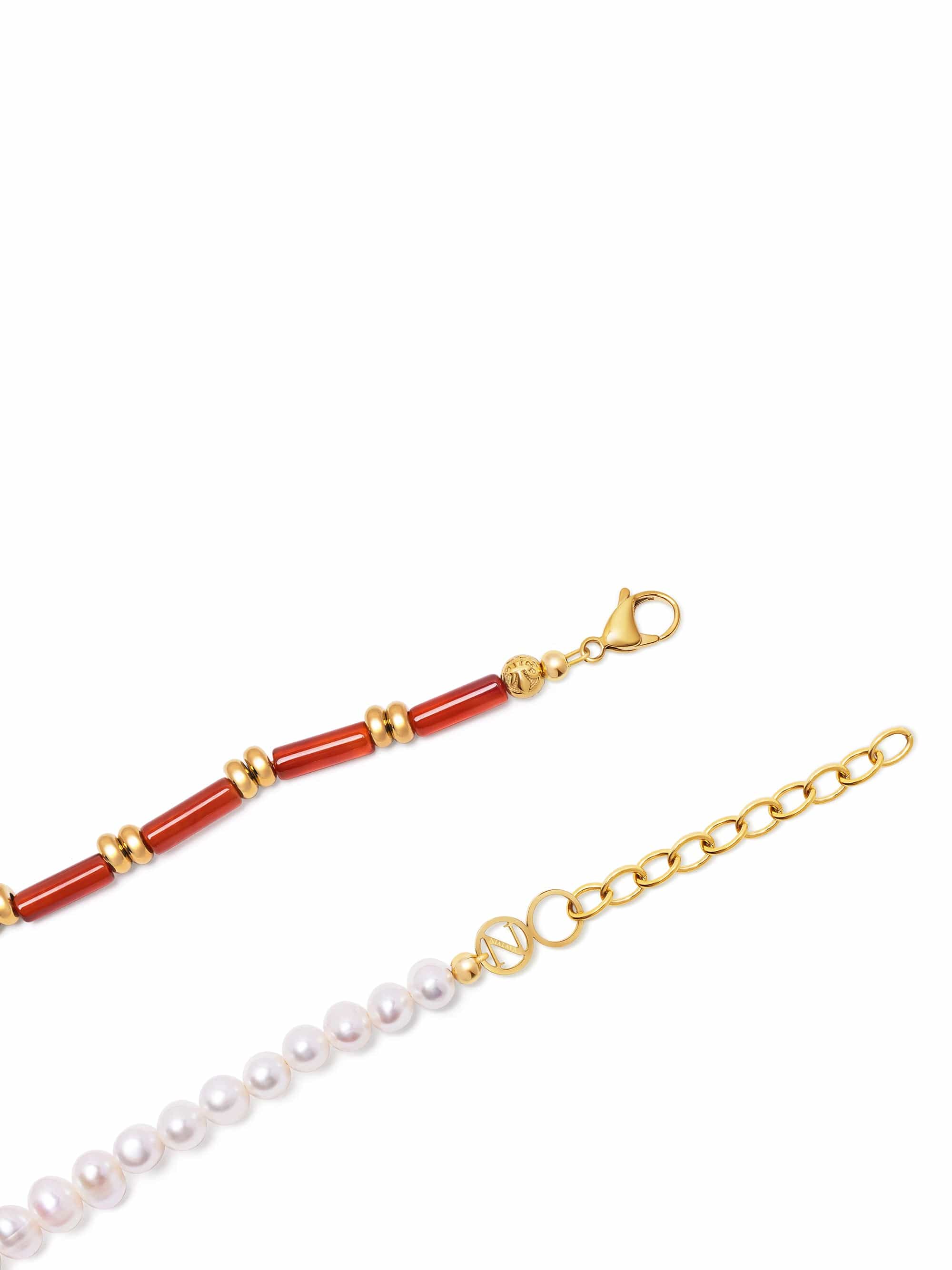 Pearl Choker With Red Agate