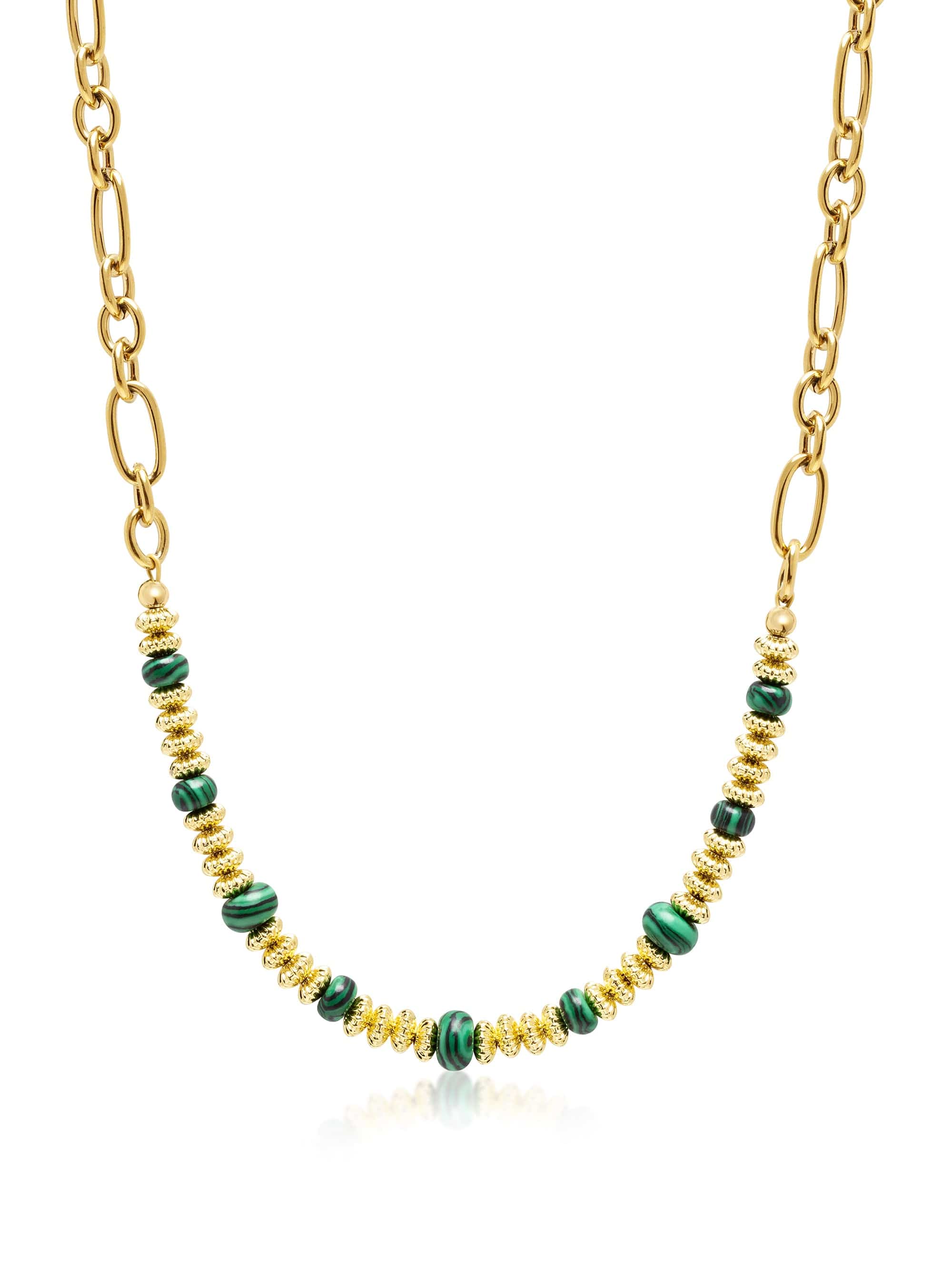 Chain Choker With Green Malachite