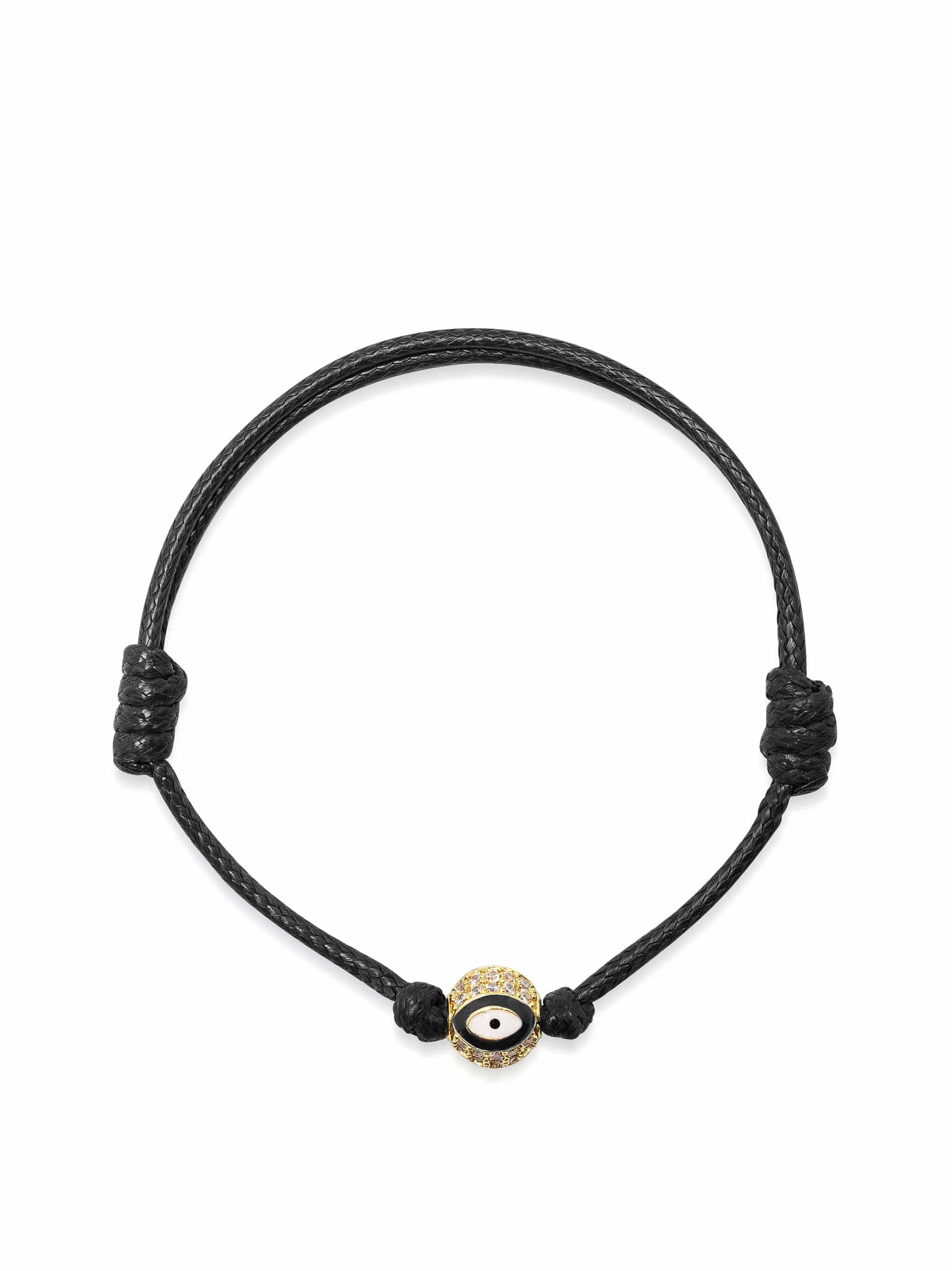Women'S Black Evil Eye String Bracelet