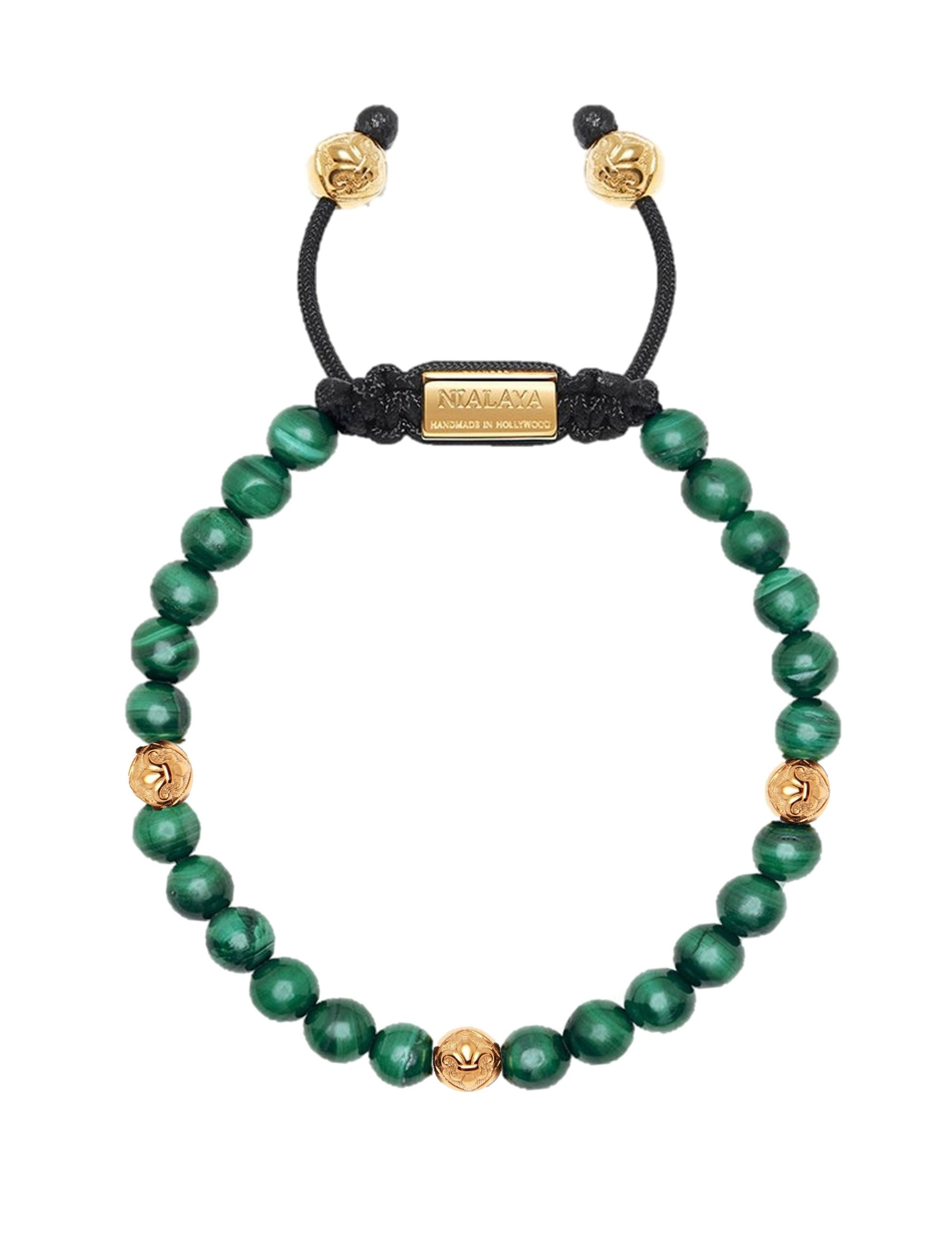 Exclusive 18K Gold Nialaya bracelet with Malachite