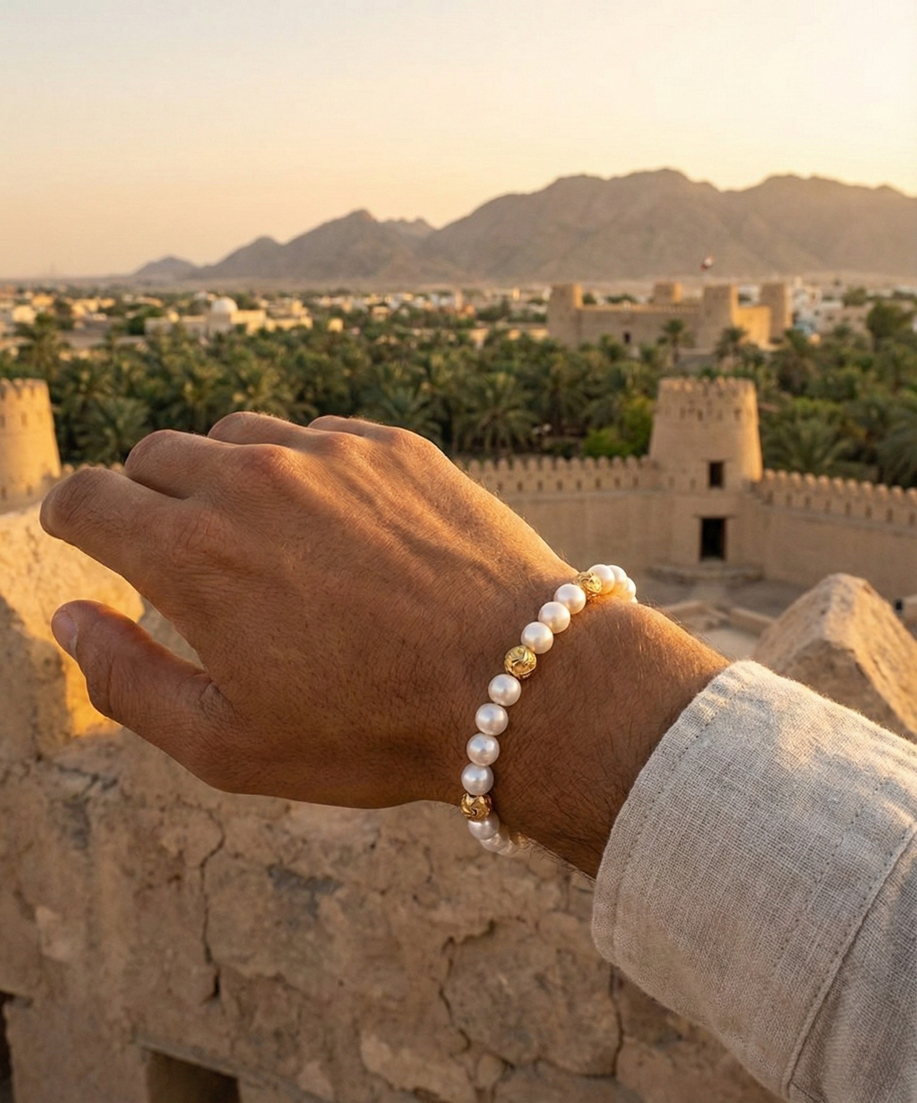 Exclusive 18K Gold Nialaya bracelet with Pearls