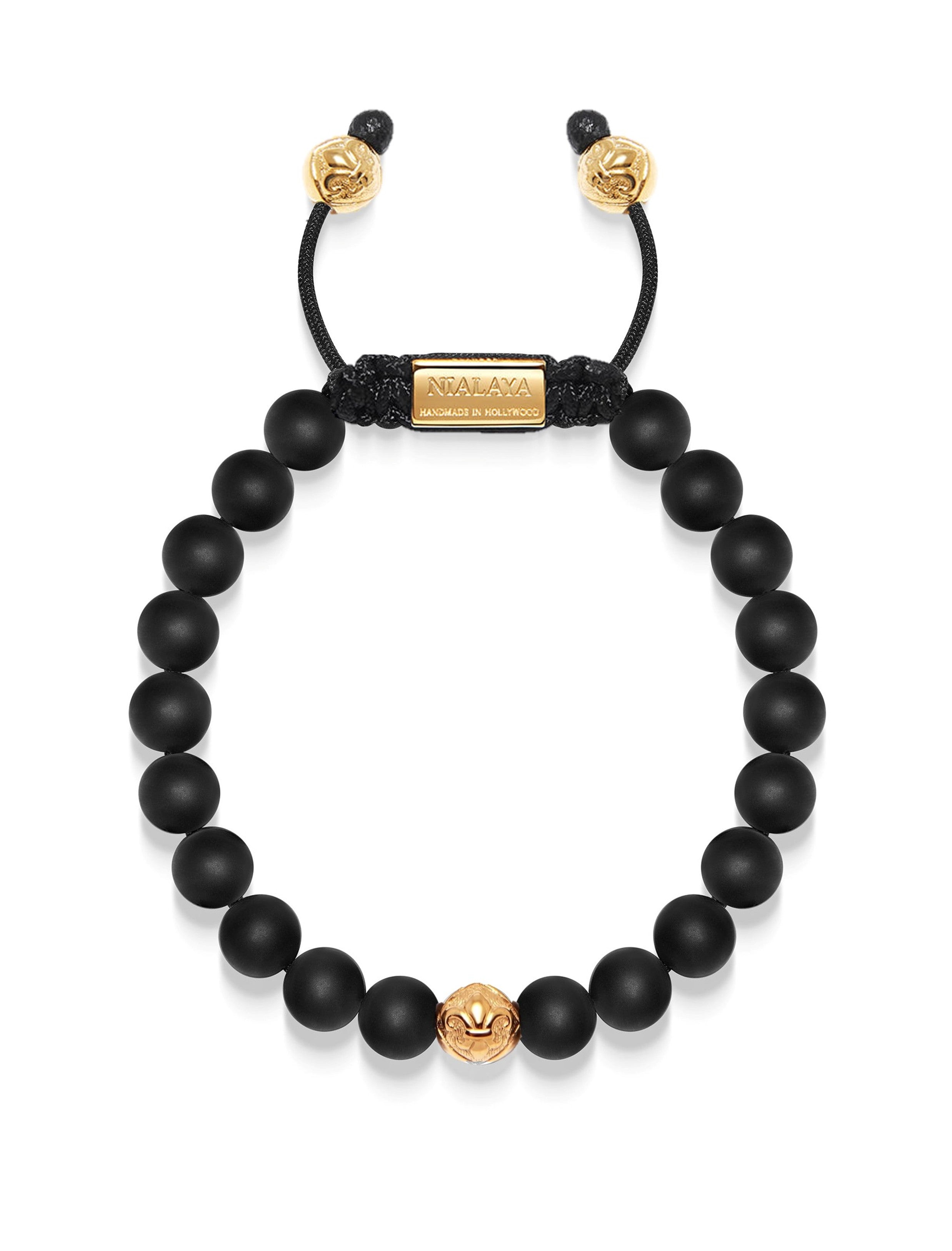 Exclusive 18K Gold Nialaya bracelet with Matte Onyx