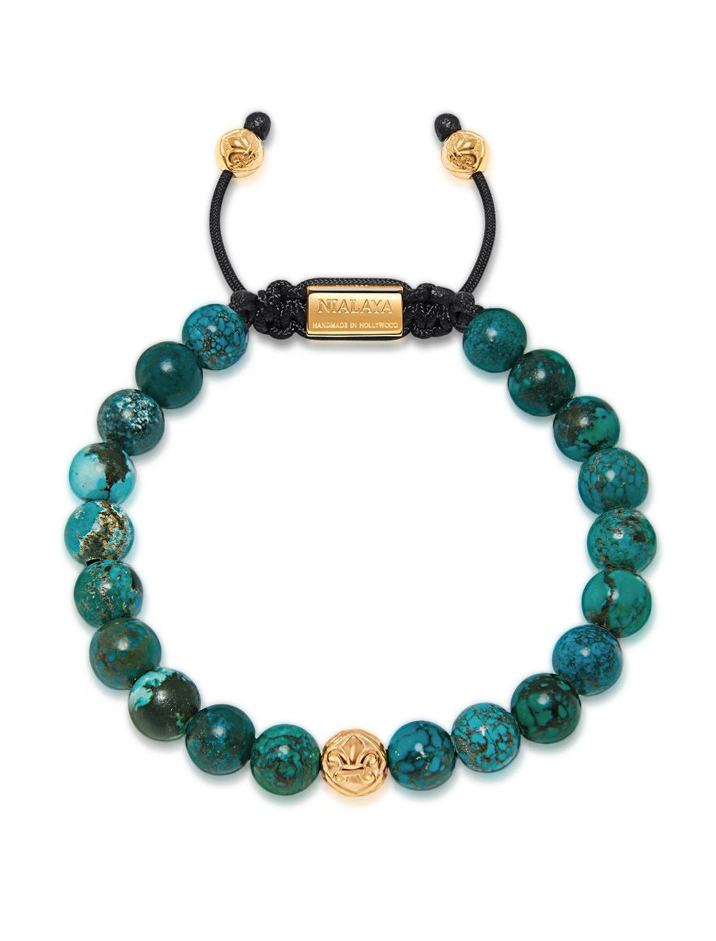 Exclusive 18K Gold Nialaya bracelet with Turquoise