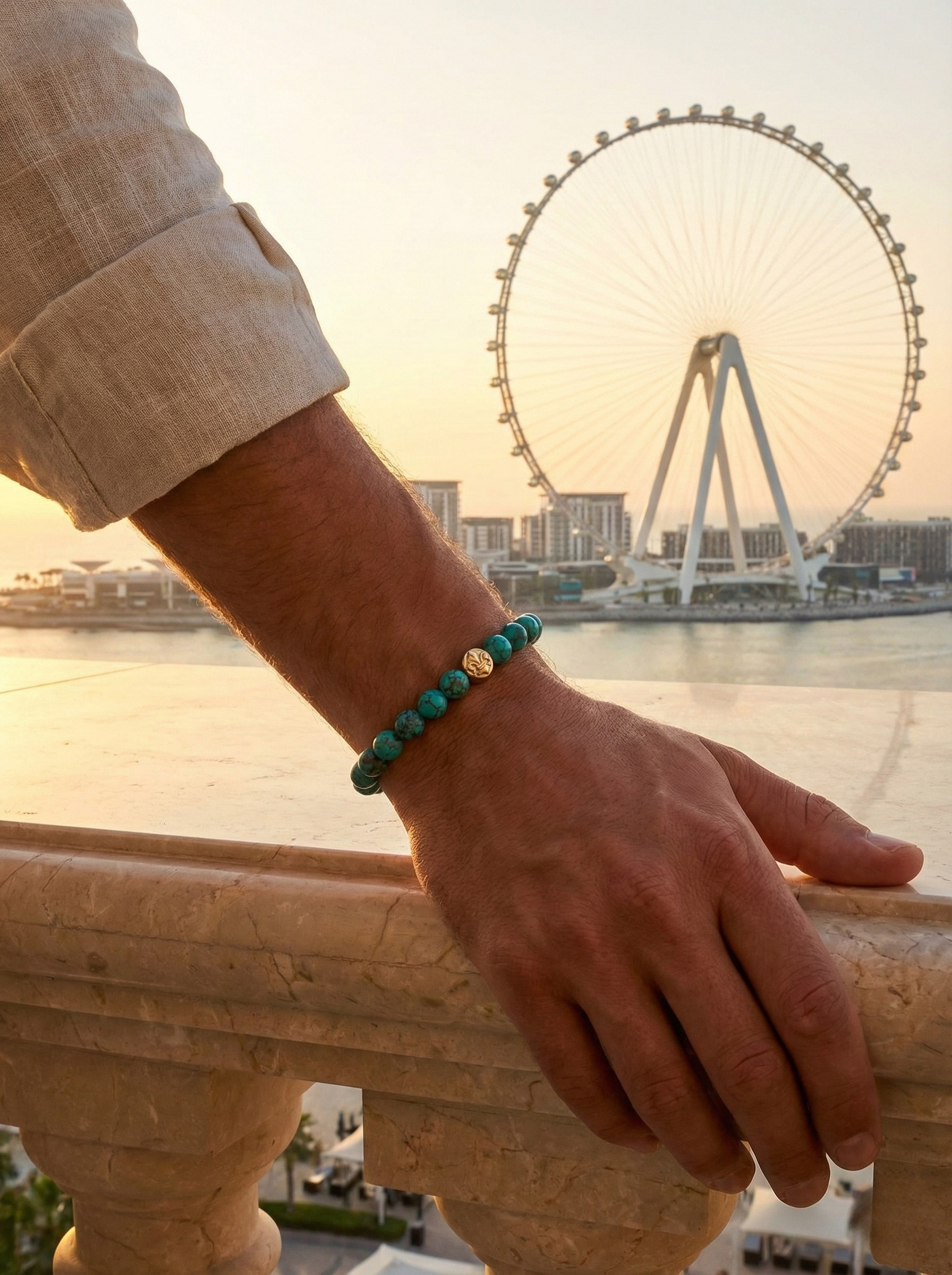 Exclusive 18K Gold Nialaya bracelet with Turquoise