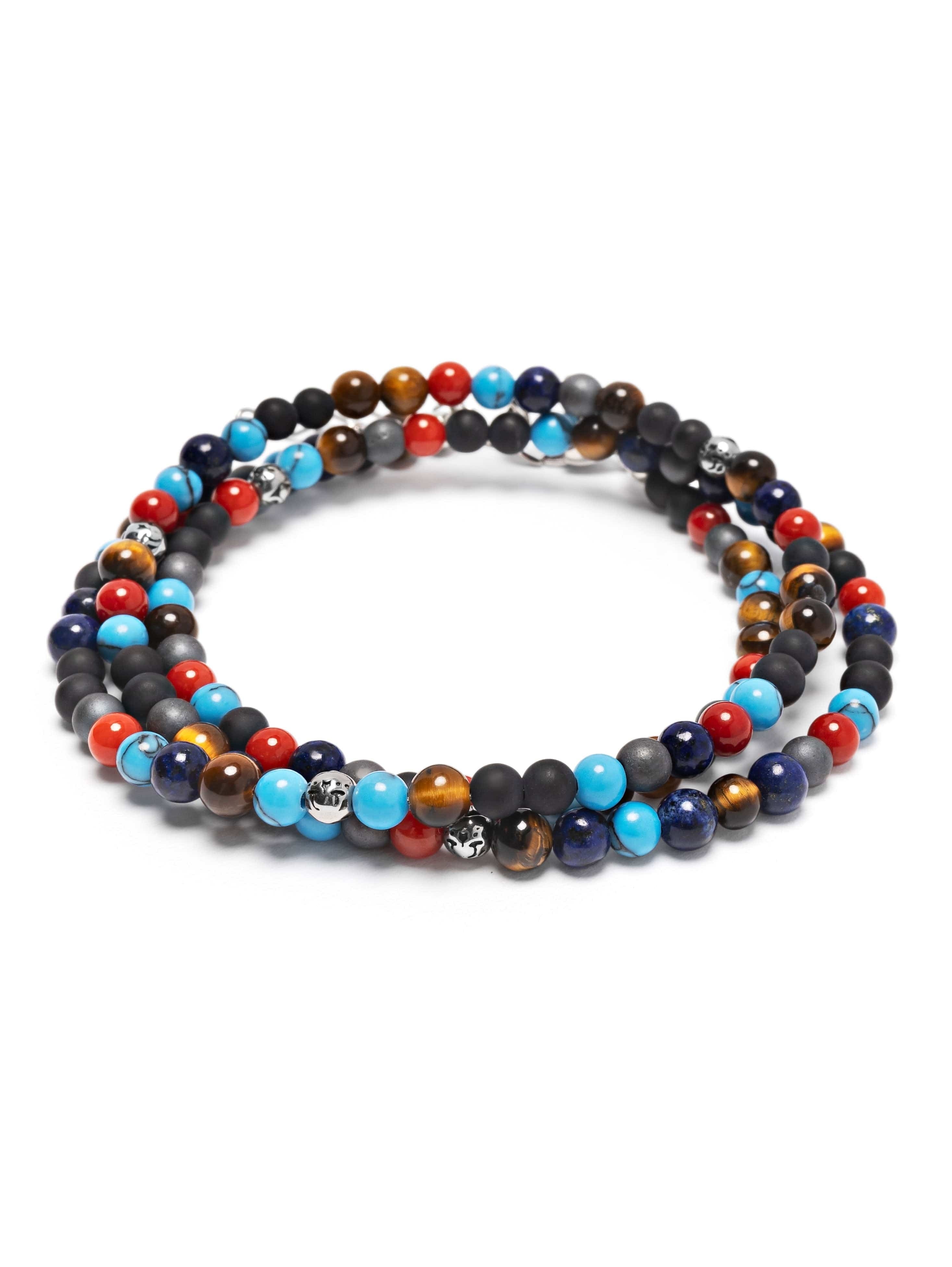 The Mykonos Collection (Turquoise, Red Glass Beads, Blue Lapis, Hematite, and Onyx)