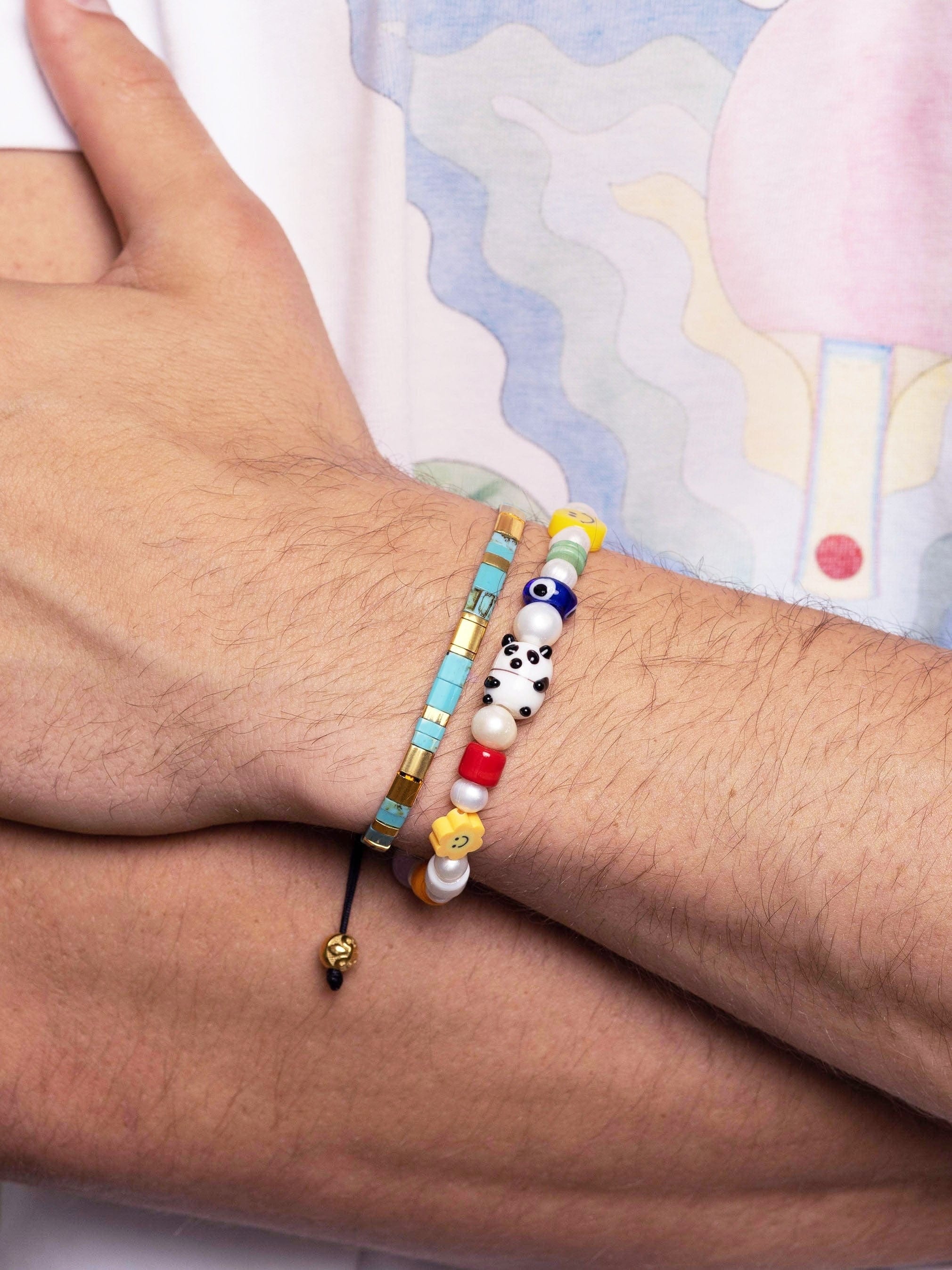 Men'S Panda Pearl Bracelet