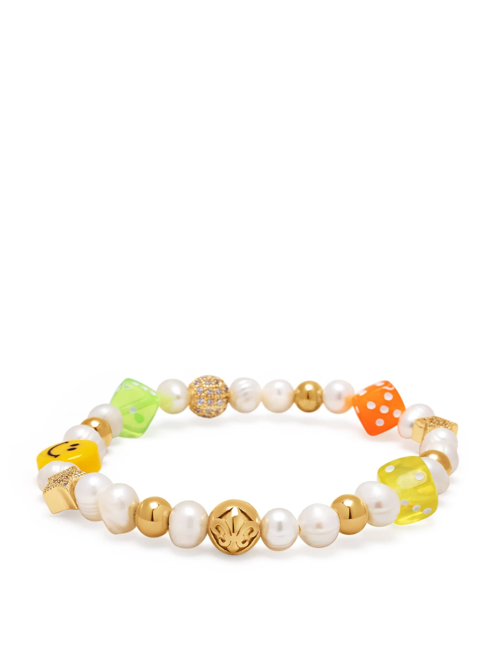 Men'S Pair Of Dice Pearl Bracelet