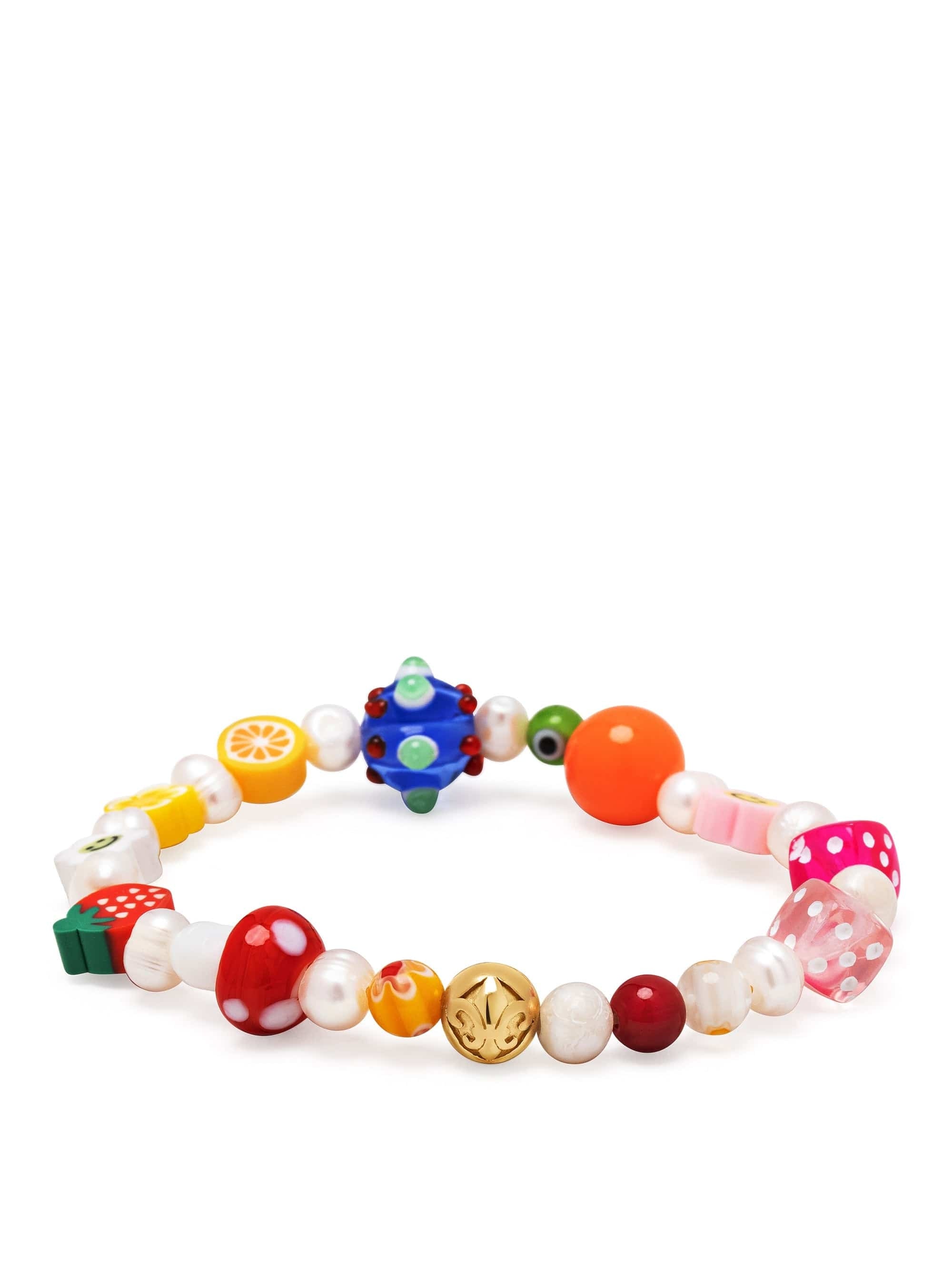 Men'S Berry Pearl Bracelet With Assorted Beads