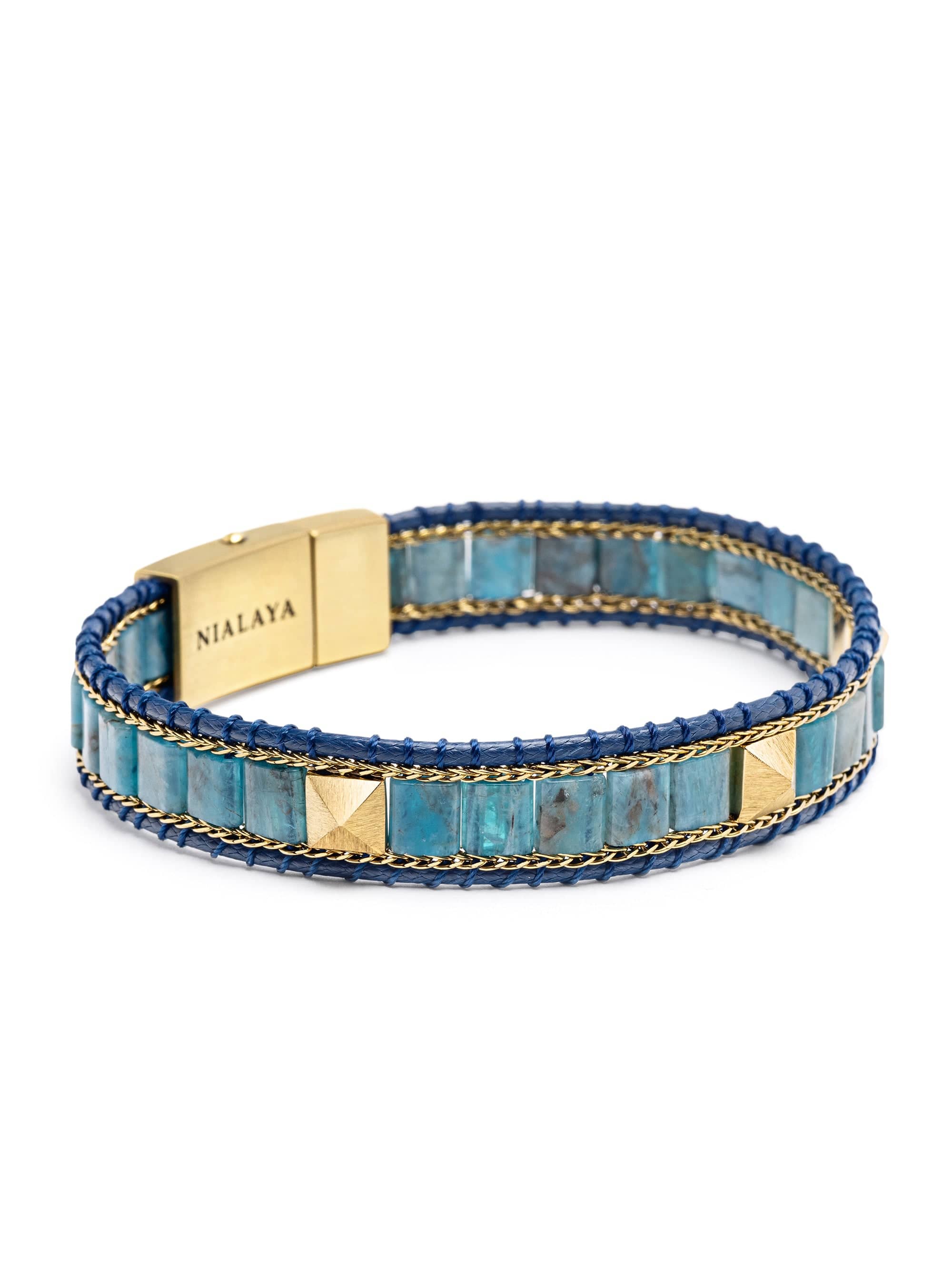 Blue Apatite Stud Bracelet