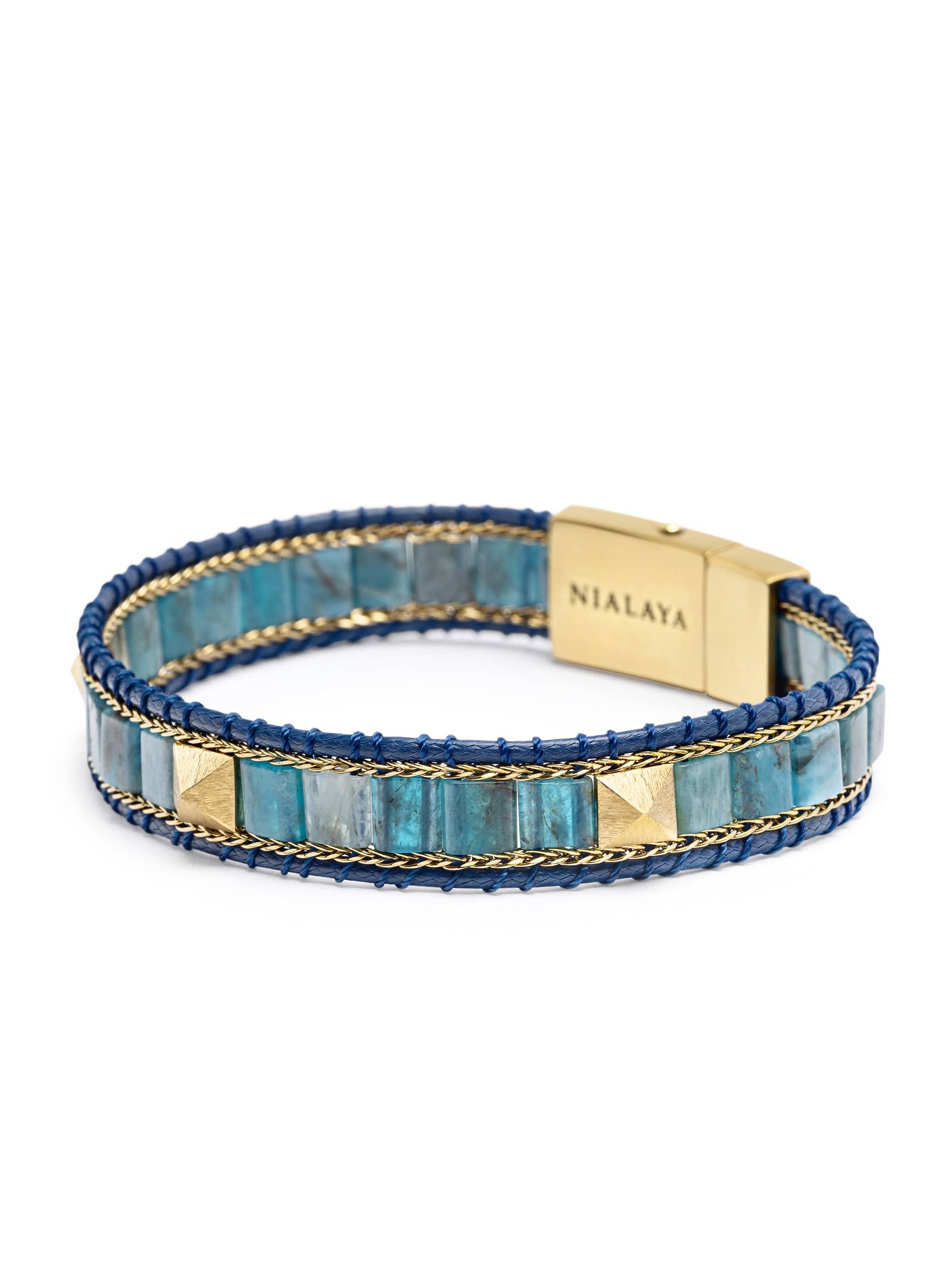 Blue Apatite Stud Bracelet