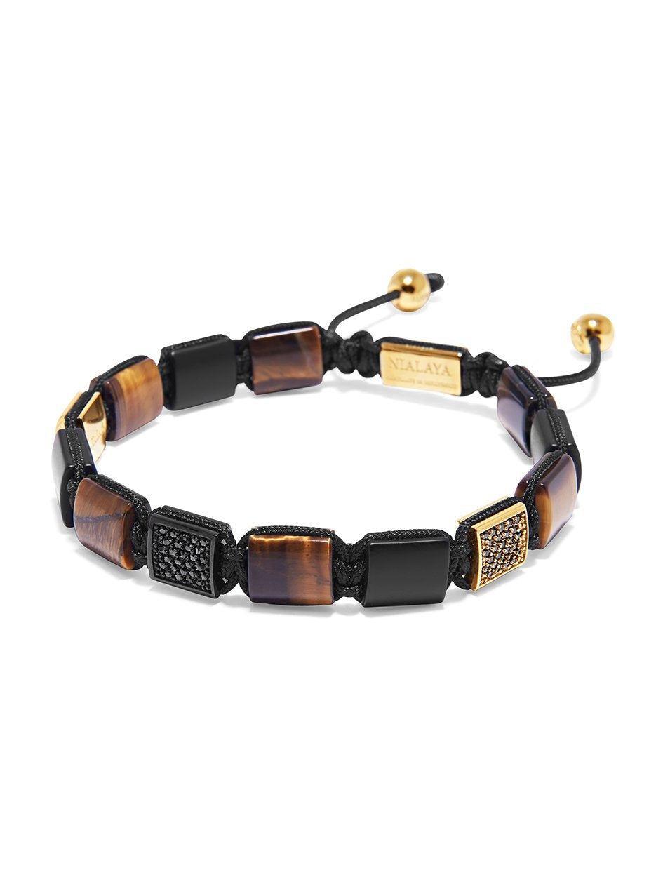 The Cz Flatbead Collection with Tiger eye and onyx