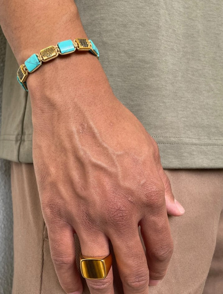 The Dorje Flatbead Collection with Turquoise and Gold