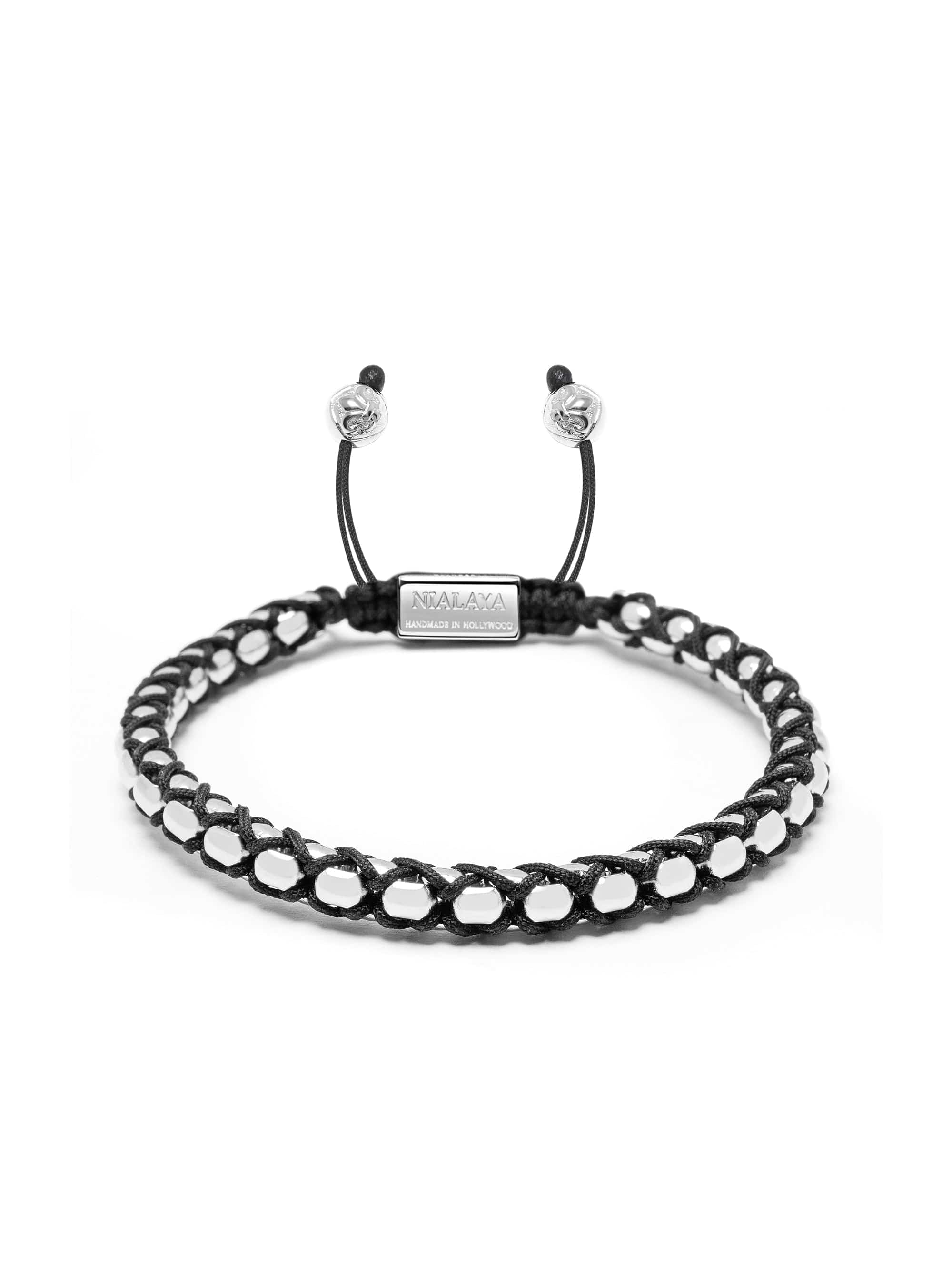 Men'S Black Chain Box Bracelet In Silver