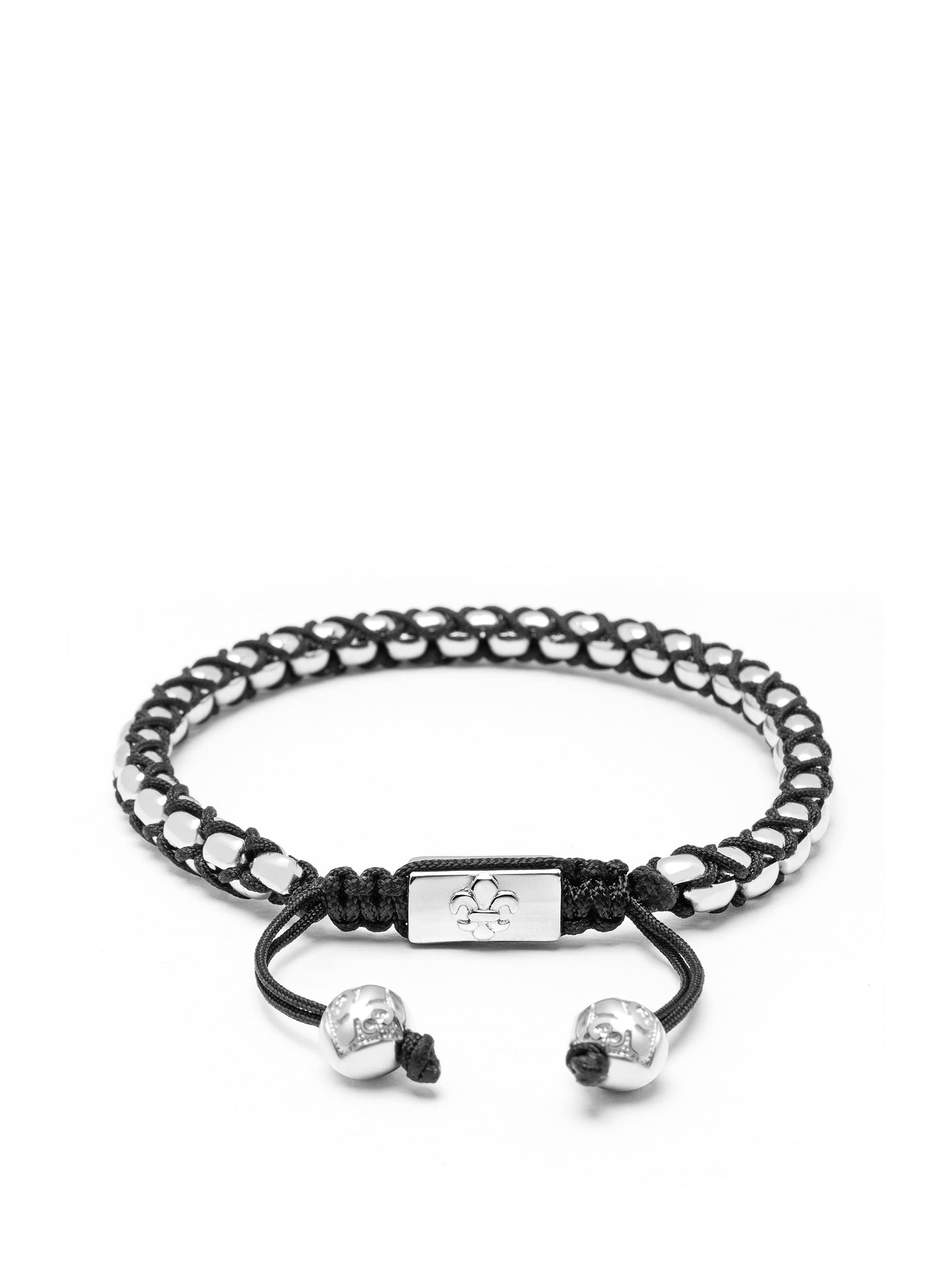 Men'S Black Chain Box Bracelet In Silver