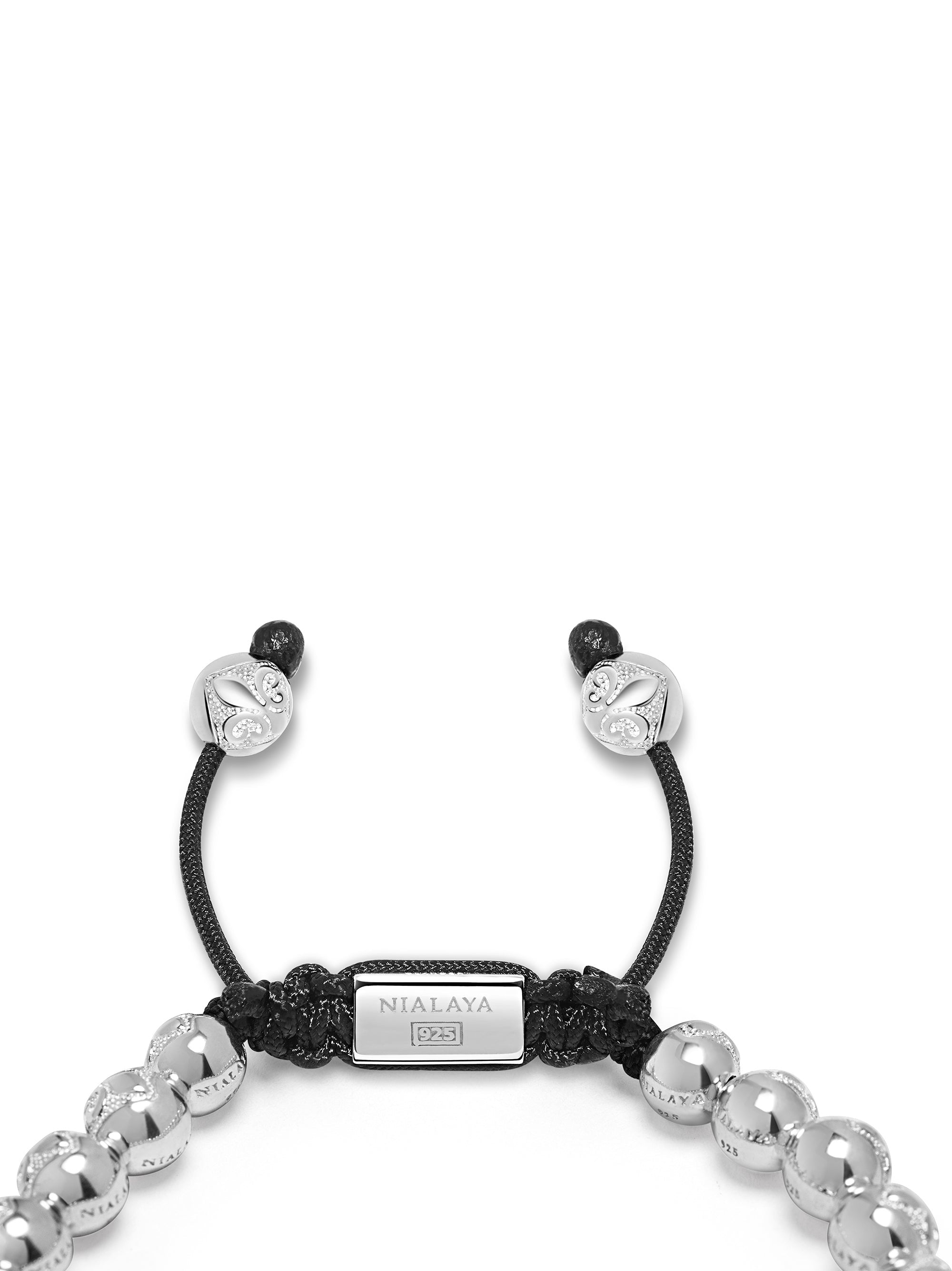 Men'S Beaded Bracelet With Sterling Silver Beads