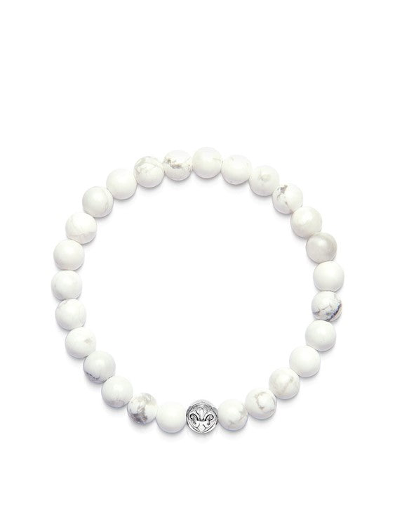 Women'S Wristband With Howlite And Silver