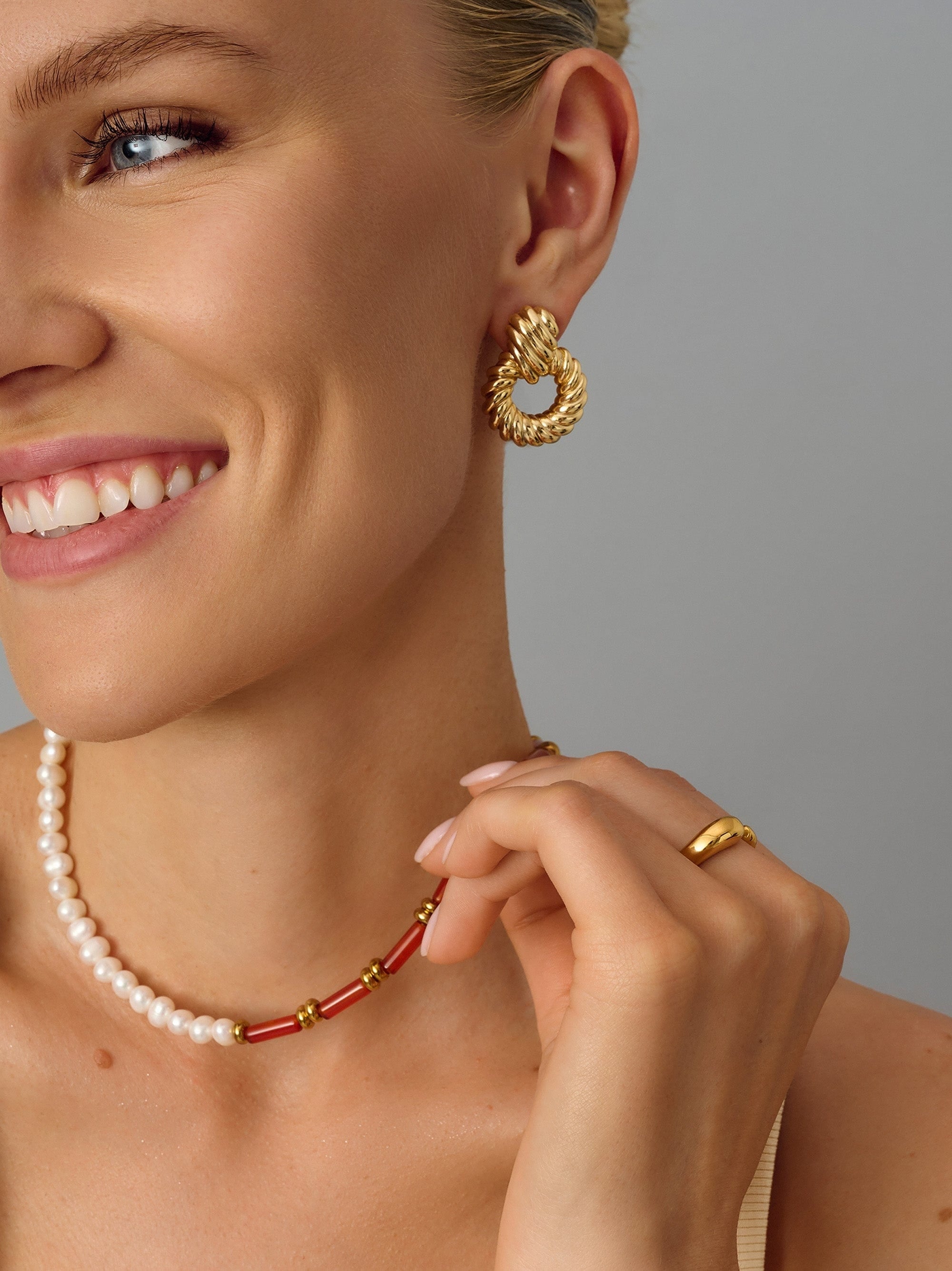 Twisted Rope Earrings in Gold