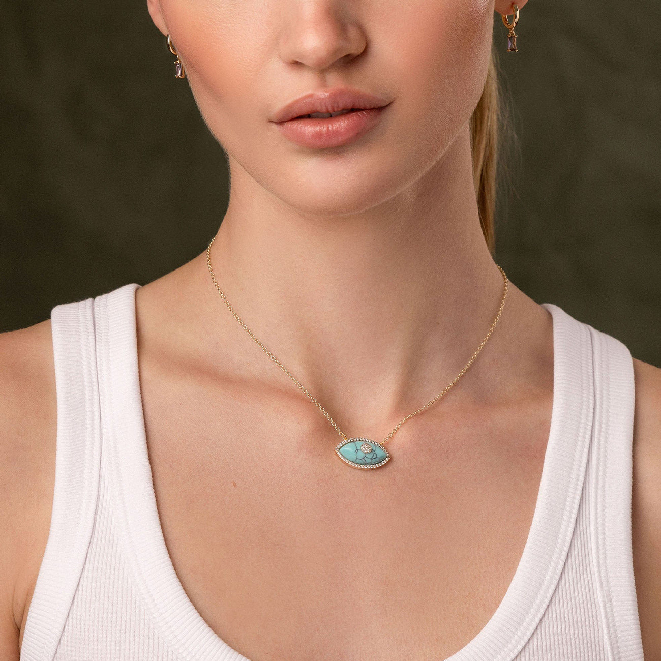 Women'S Turquoise Evil Eye Necklace