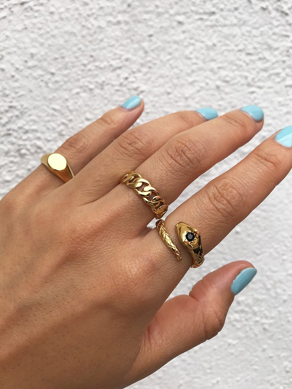 Chain Ring in Gold