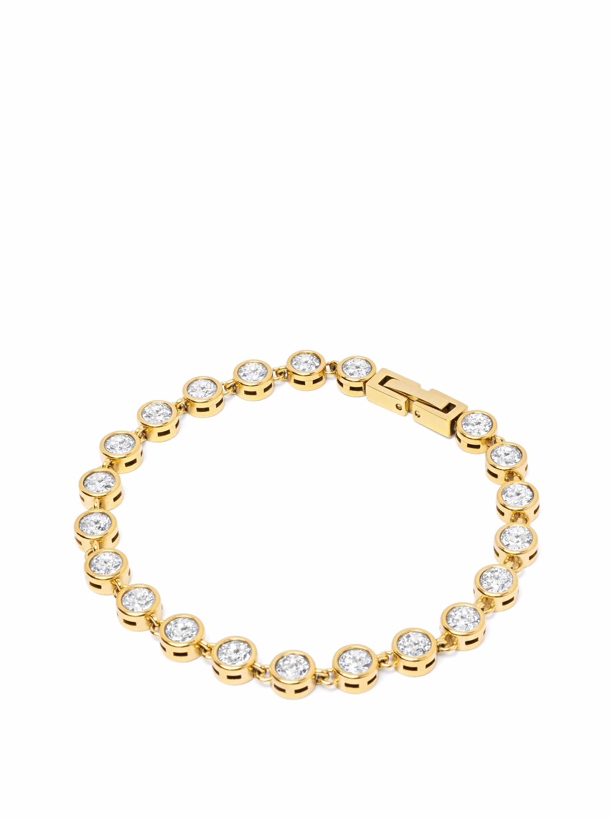 Round CZ Link Bracelet
