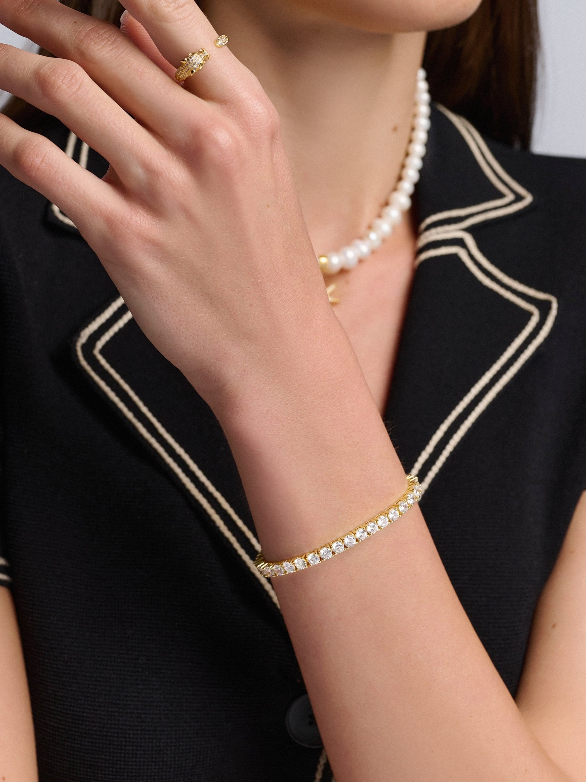 Tennis Bracelet with Gold