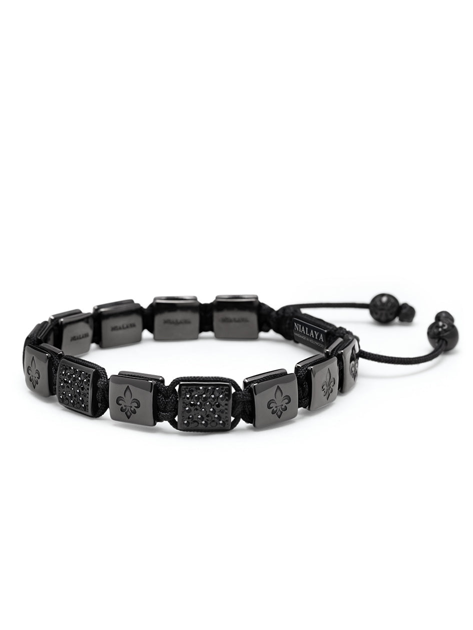 Men'S Ceramic Flatbead Bracelet In Black