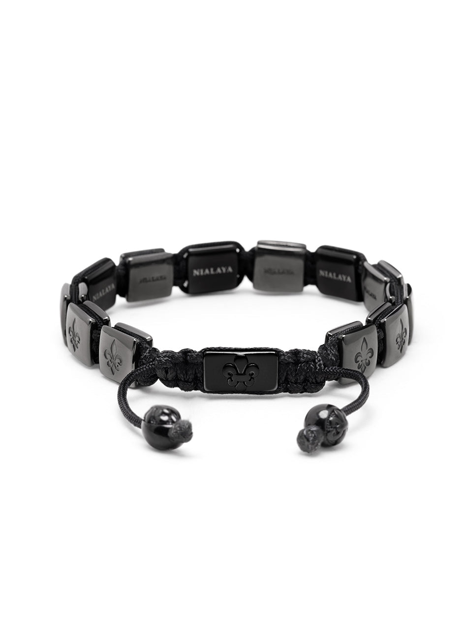Men'S Ceramic Flatbead Bracelet In Black