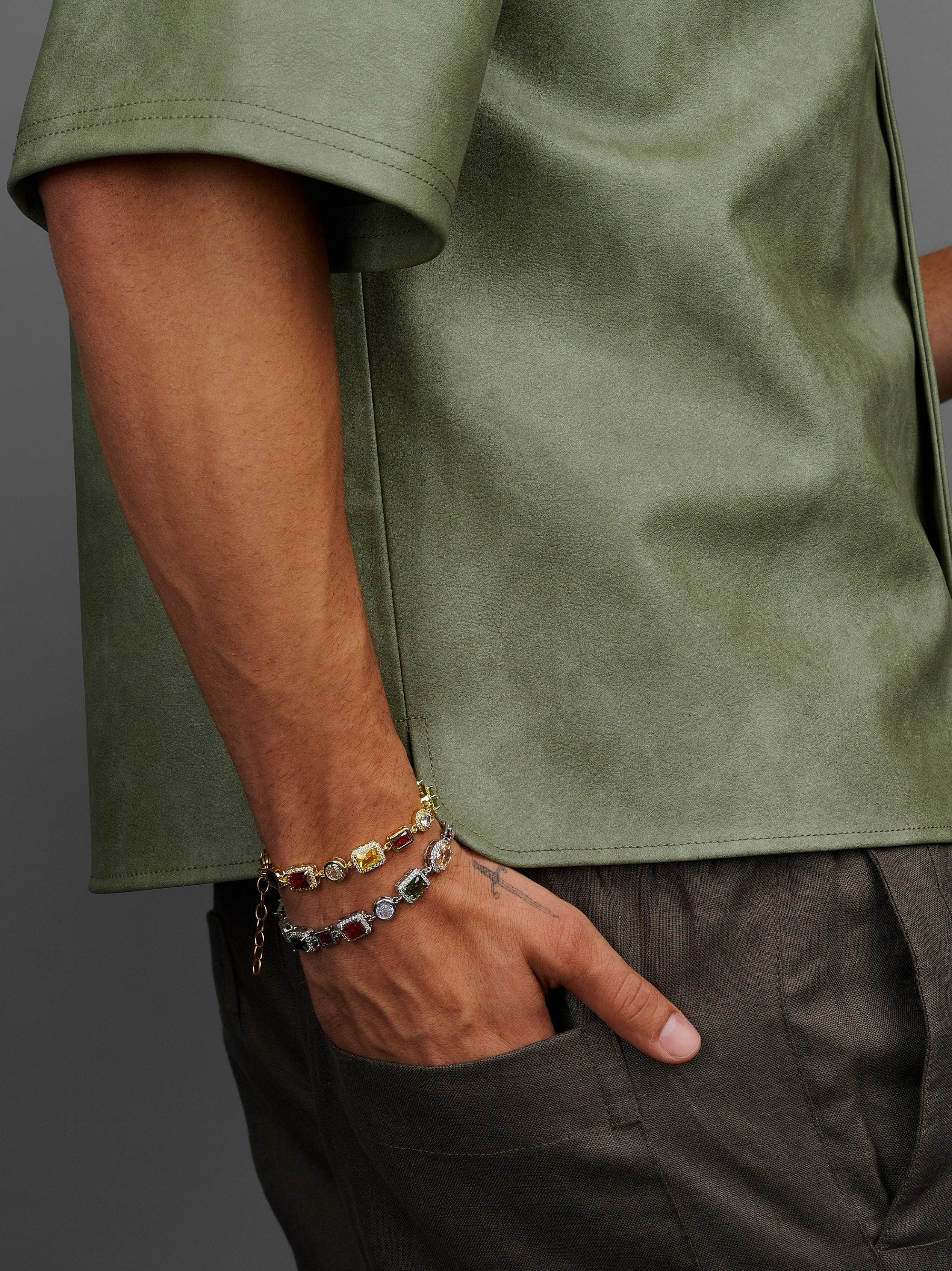 Men's Gold Gemstone Bracelet